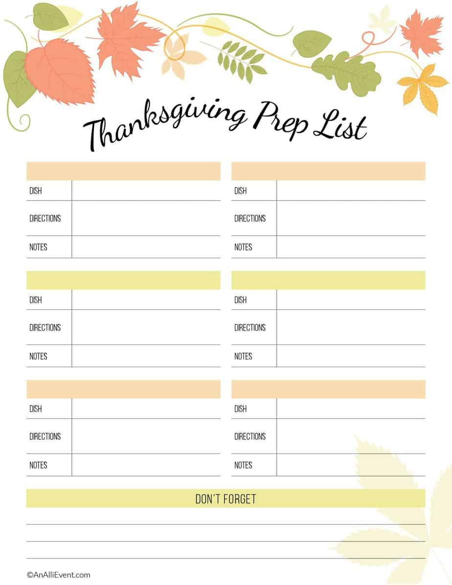 Free Thanksgiving Planner Printable - An Alli Event inside Free Thanksgiving Planner Printables