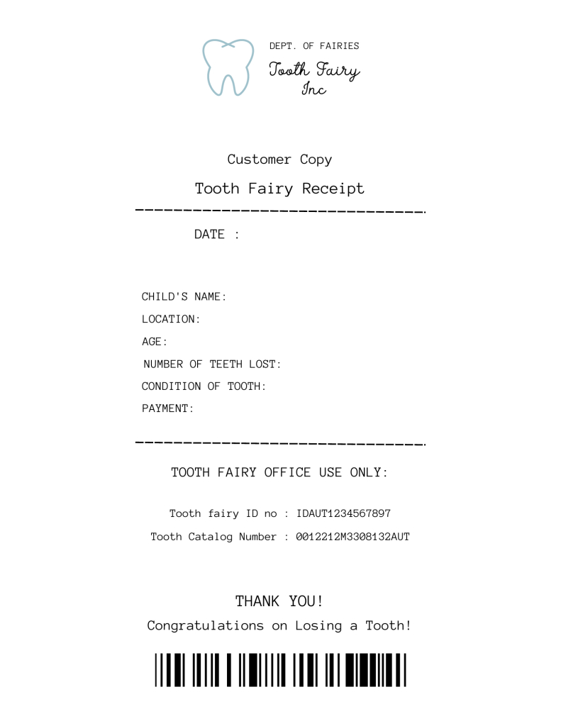 Free Tooth Fairy Apology Letter And Receipt Printable - The intended for Tooth Fairy Late Letter Printable Free
