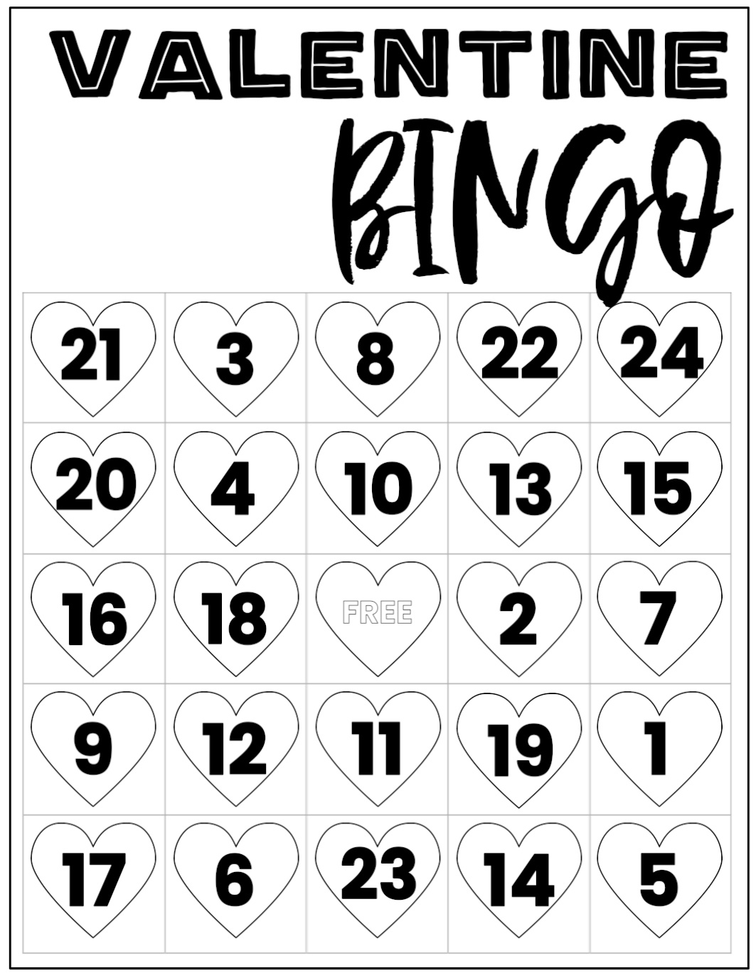 Free Valentine Bingo Printable Cards - Paper Trail Design in 24 Valentine Bingo Cards Free Printable