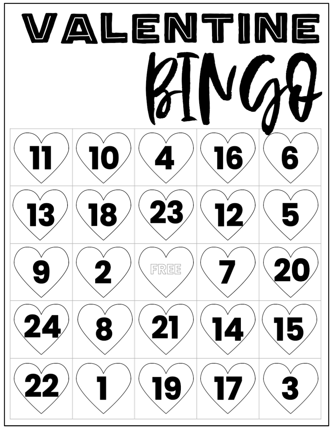 Free Valentine Bingo Printable Cards - Paper Trail Design with Printable Valentines Bingo Cards