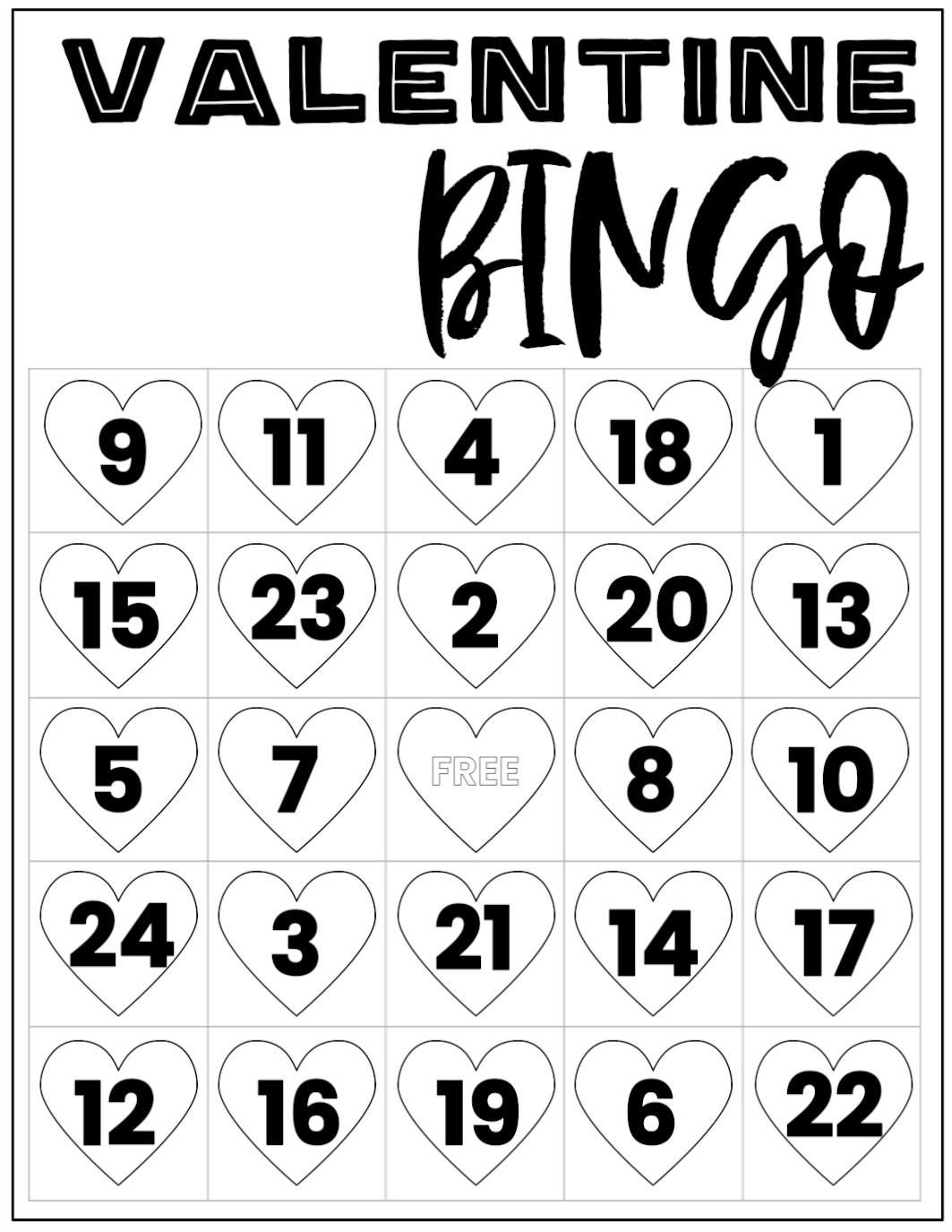 Free Valentine Bingo Printable Cards - Paper Trail Design with regard to Printable Valentine Bingo Cards