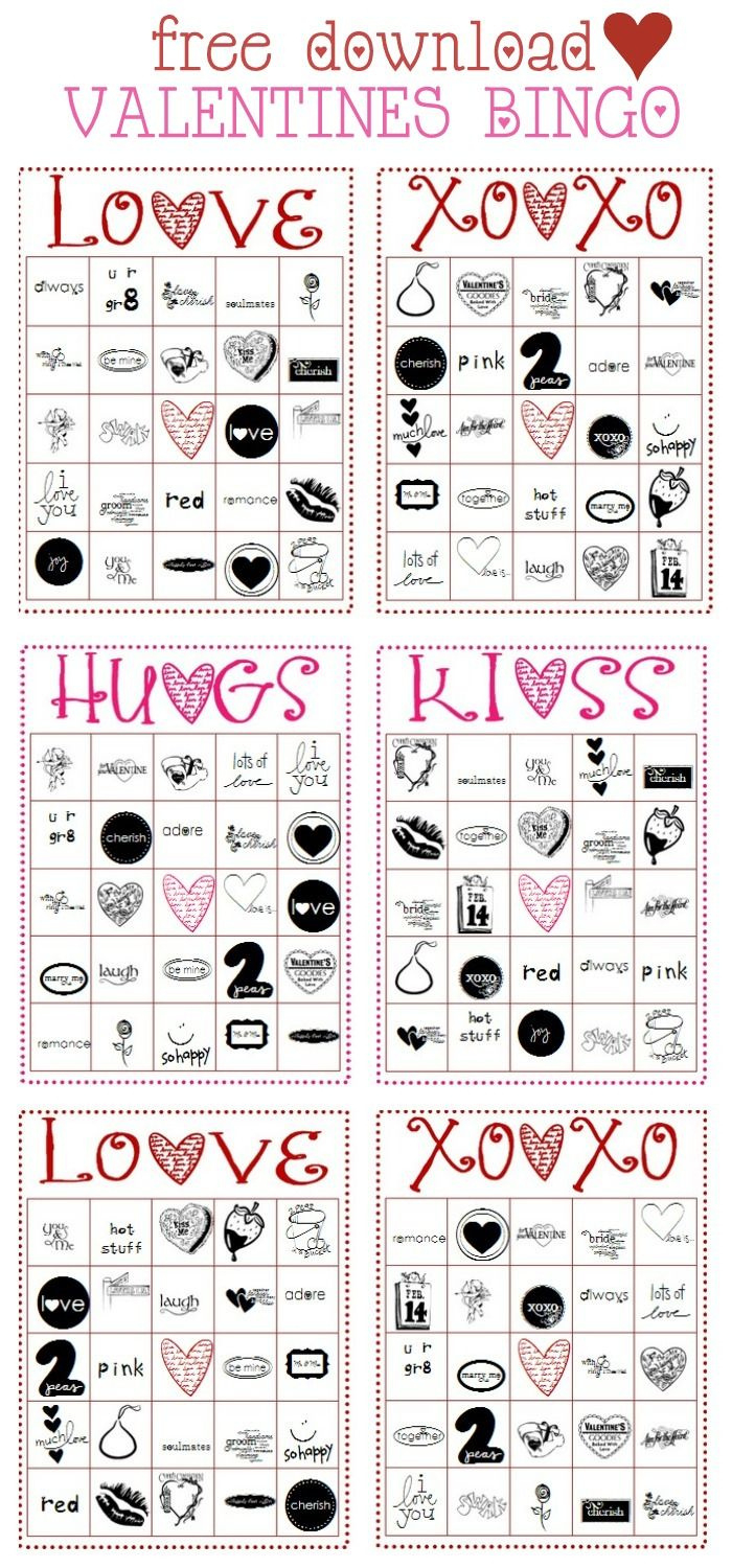 Free Valentines Bingo Cards – Let&amp;#039;S Diy It All – With Kritsyn Merkley in Valentine Day Bingo Cards