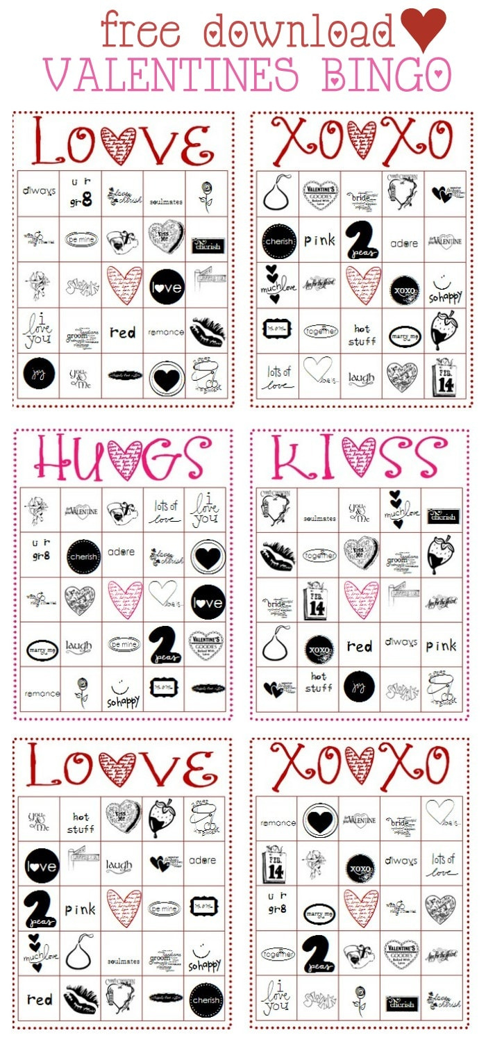 Free Valentines Bingo Cards – Let&amp;#039;S Diy It All – With Kritsyn Merkley intended for Valentine&amp;amp;#039;s Day Bingo Card