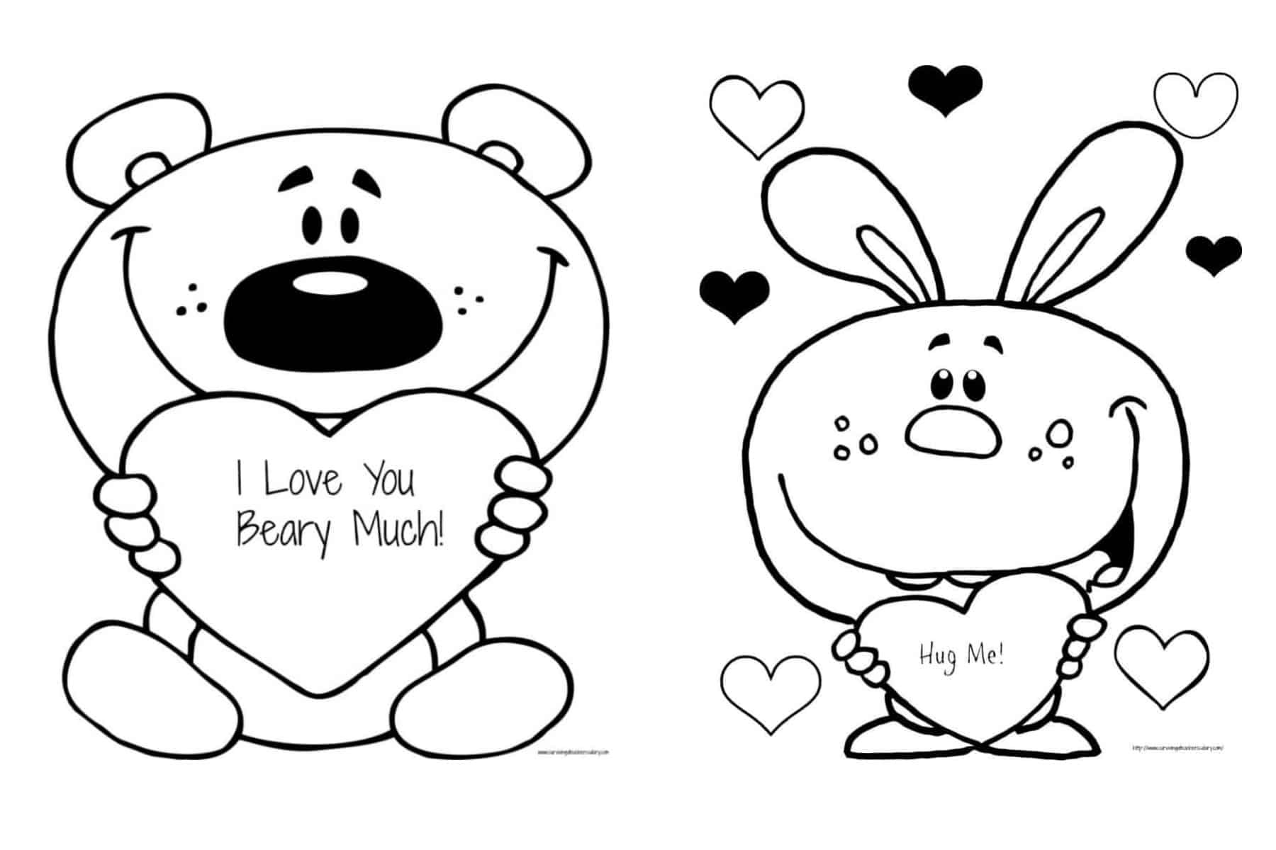 Free Valentine&amp;#039;S &amp;quot;I Love You Beary Much&amp;quot; Coloring Page Printable throughout I Love You Beary Much Printable