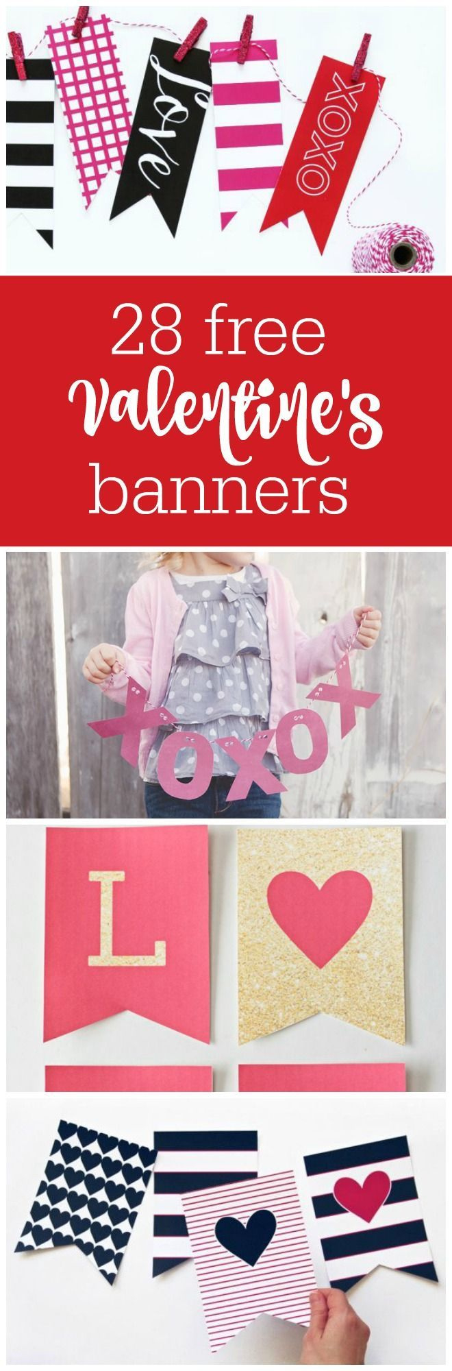 Freebie Friday: 16 Free Valentine&amp;#039;S Printable Banners - The Party throughout Free Printable Valentine Banner