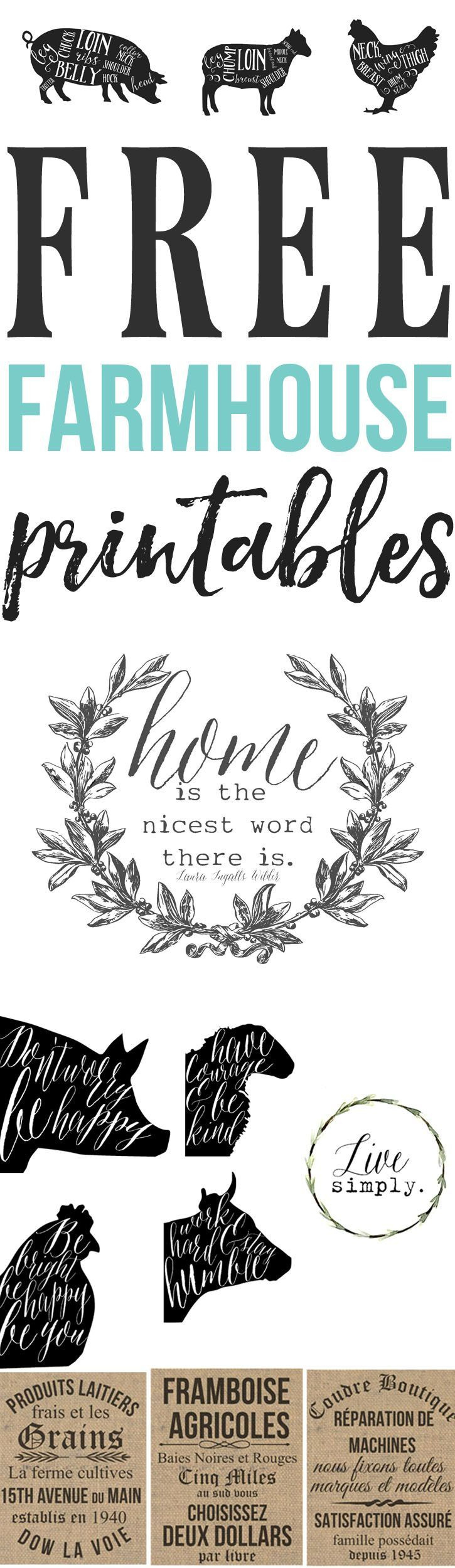 French Farmhouse Printables Wall Decor with regard to Free Vintage Farmhouse Printables