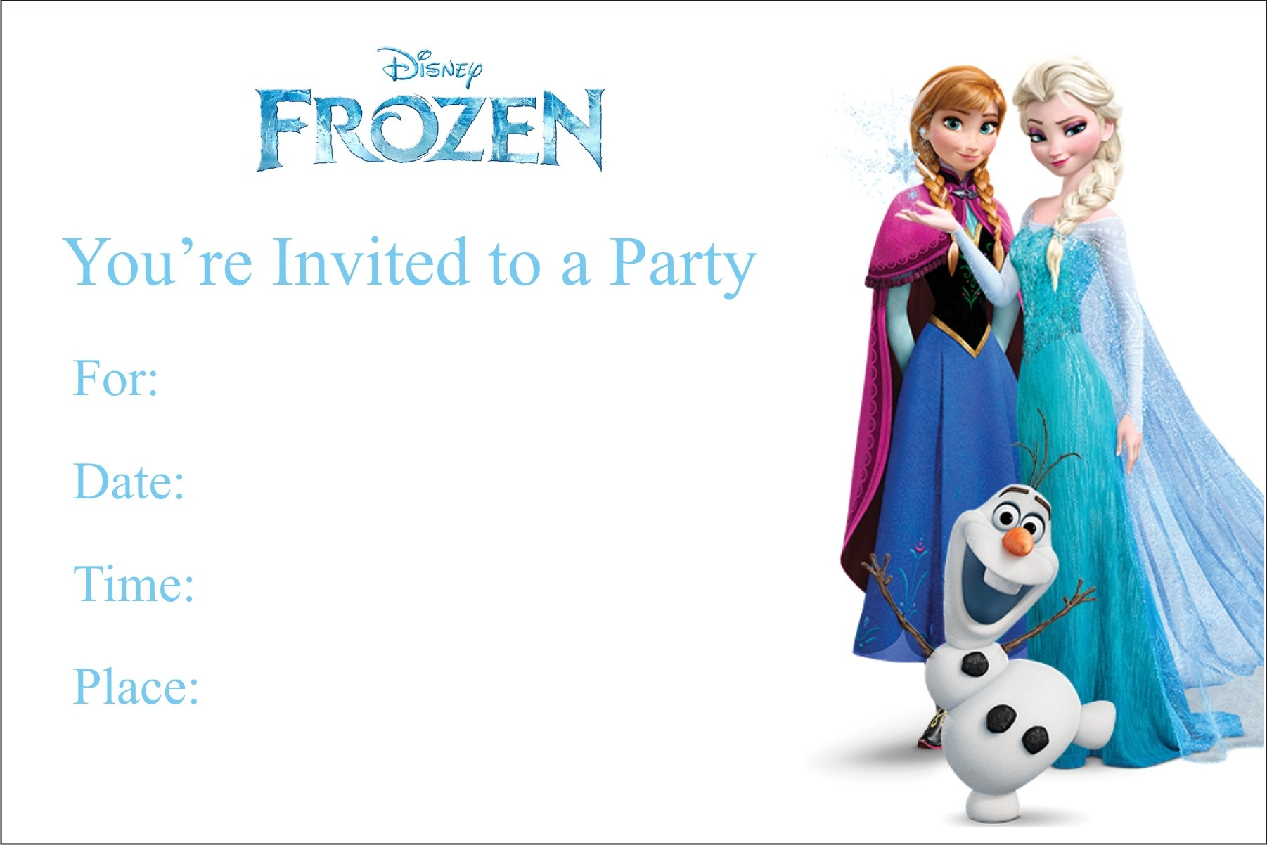 Frozen Free Printable Birthday Party Invitation Personalized Party intended for Free Frozen Birthday Invitation Printables