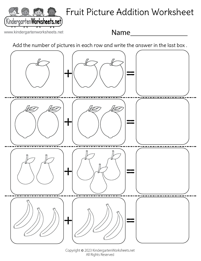 Fruit Picture Addition Worksheet - Free Printable, Digital, &amp;amp; Pdf inside Adding Pictures Worksheet Printable