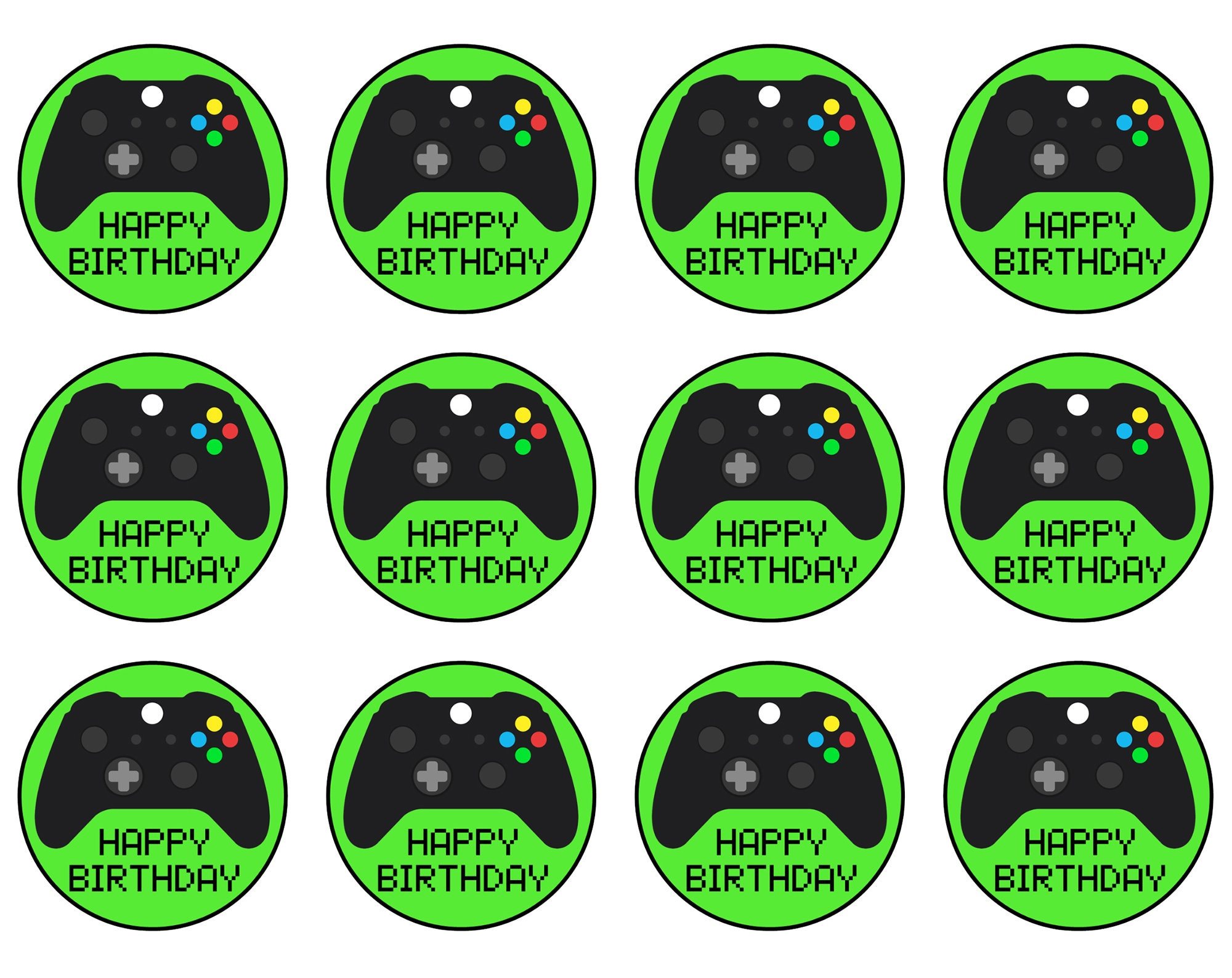 Game Controller Cupcake Toppers / Picks / Printable Label Stickers throughout Free Printable Video Game Cupcake Toppers