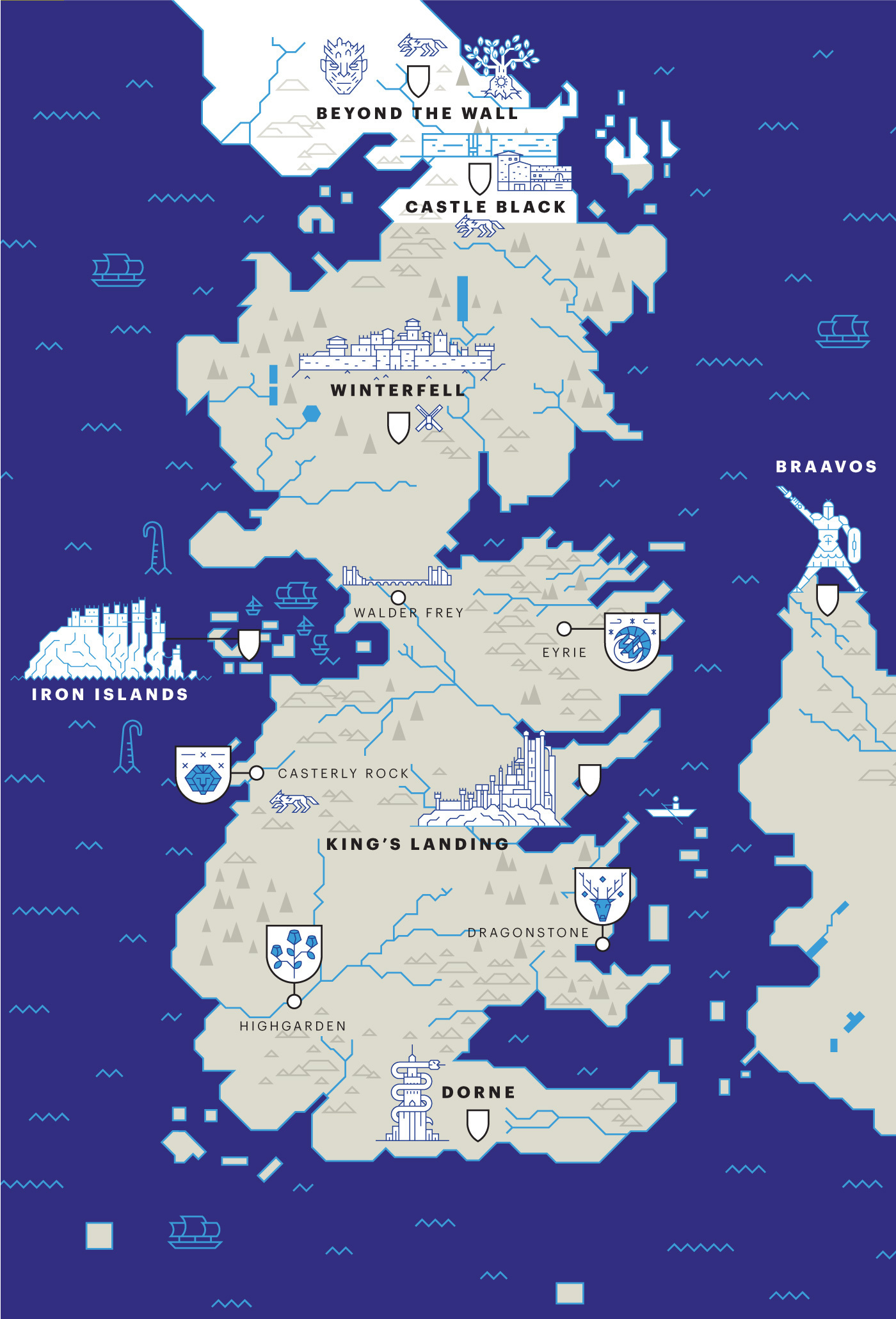 Game Of Thrones Season 6 Map :: Behance with Game of Thrones Printable Map