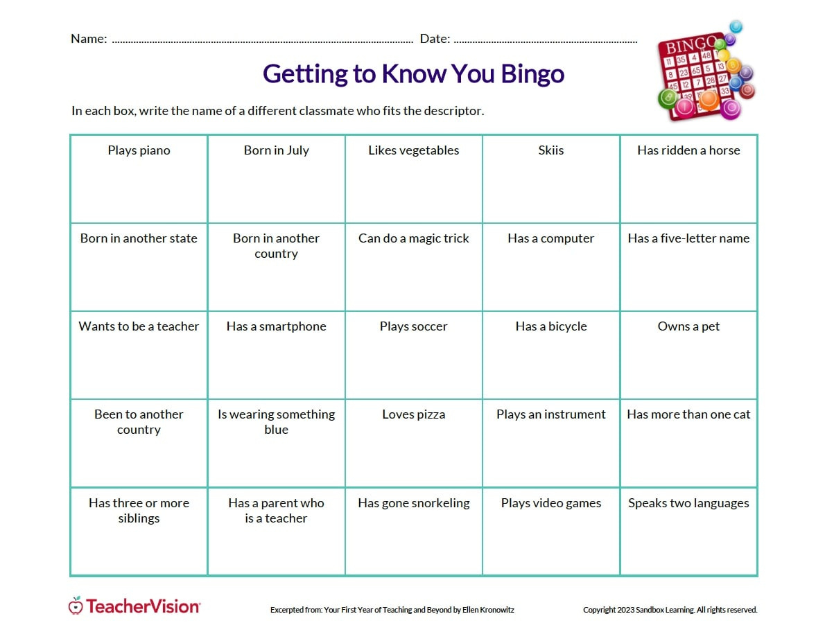 Get To Know You Bingo Template | Icebreaker Bingo - Teachervision regarding Get to Know You Bingo Cards