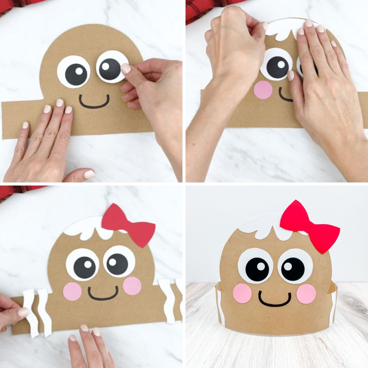 Gingerbread Man Headband Craft [Free Template] throughout Gingerbread Man Headband Free Printable
