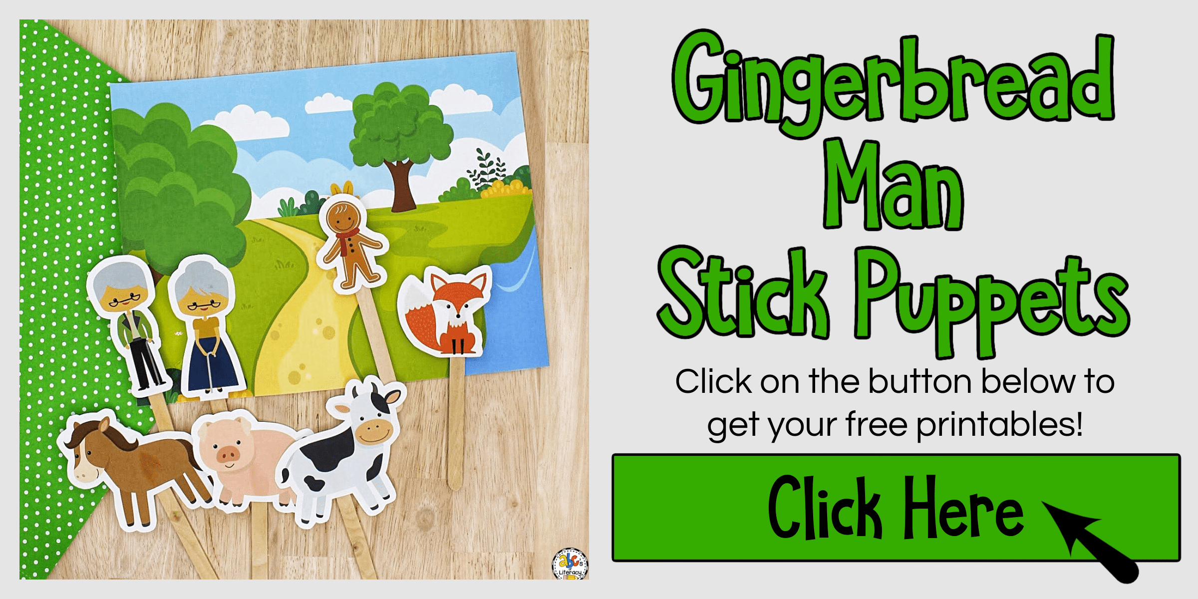 Gingerbread Man Stick Puppets in Puppets Free Printable Gingerbread Man Story Characters Printable