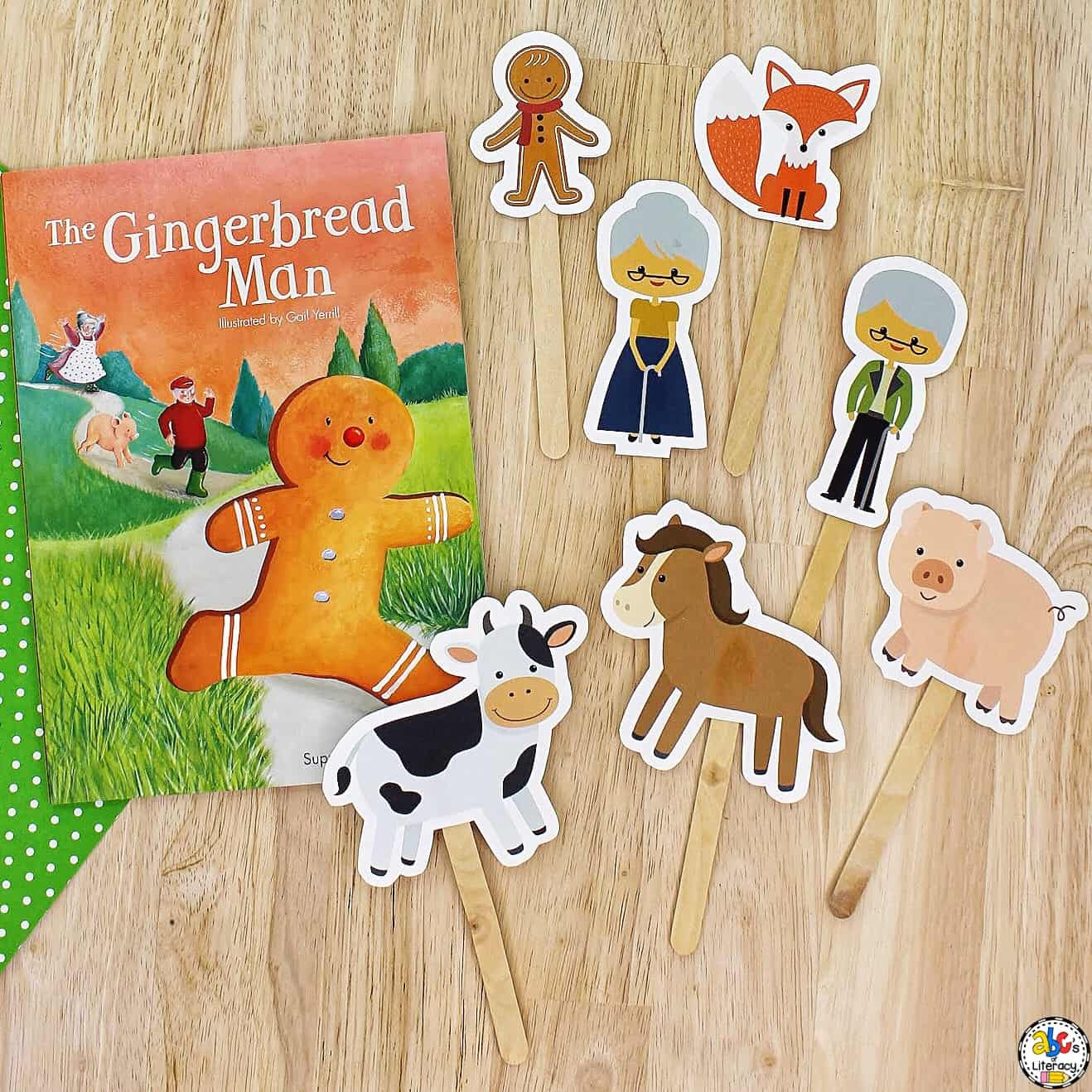Gingerbread Man Stick Puppets within Puppets Free Printable Gingerbread Man Story Characters Printable