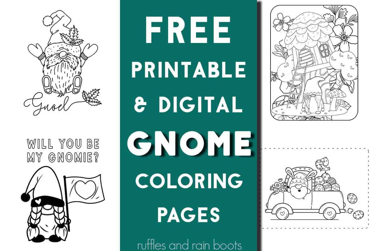 Gnome Coloring Pages Both Printable And Digital - Ruffles And Rain regarding Free Printable Coloring Pages Gnomes