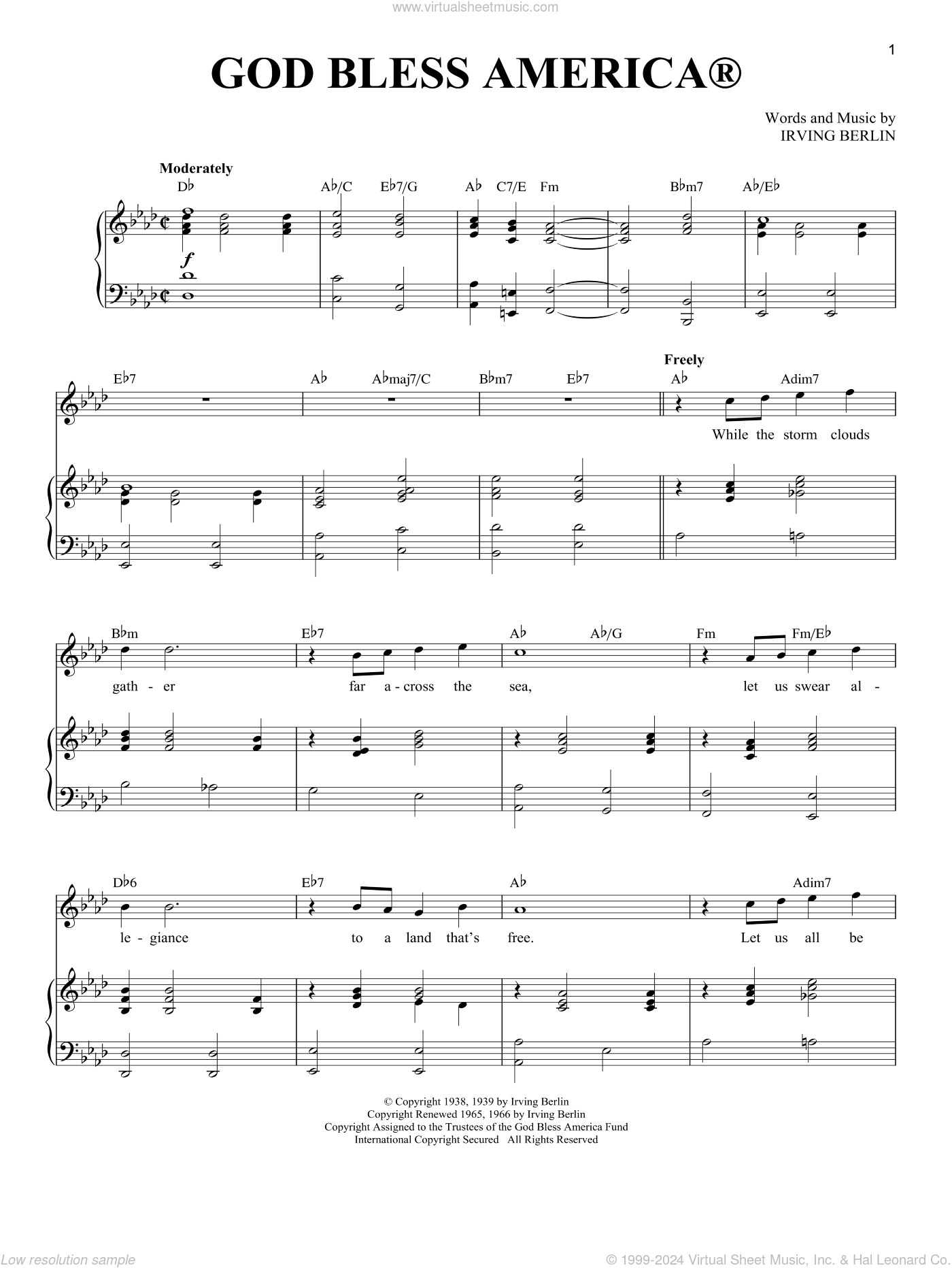 God Bless America Sheet Music For Voice And Piano (Tenor) (Pdf) pertaining to Downloadable Free Printable God Bless America Sheet Music