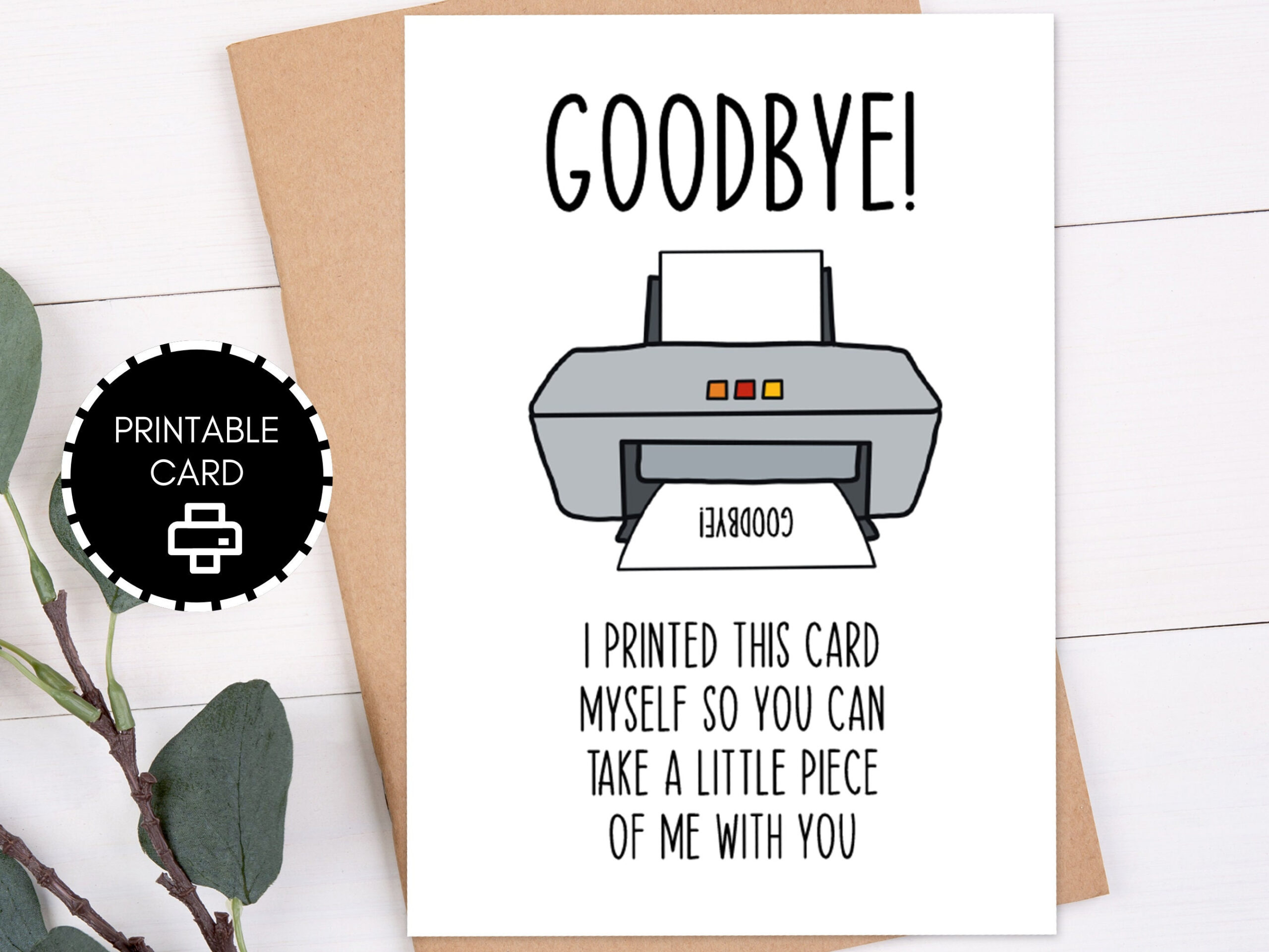 Goodbye Card Printable, Funny Goodbye Farewell Gift, 5X7 Card With intended for Free Printable Funny Goodbye Cards