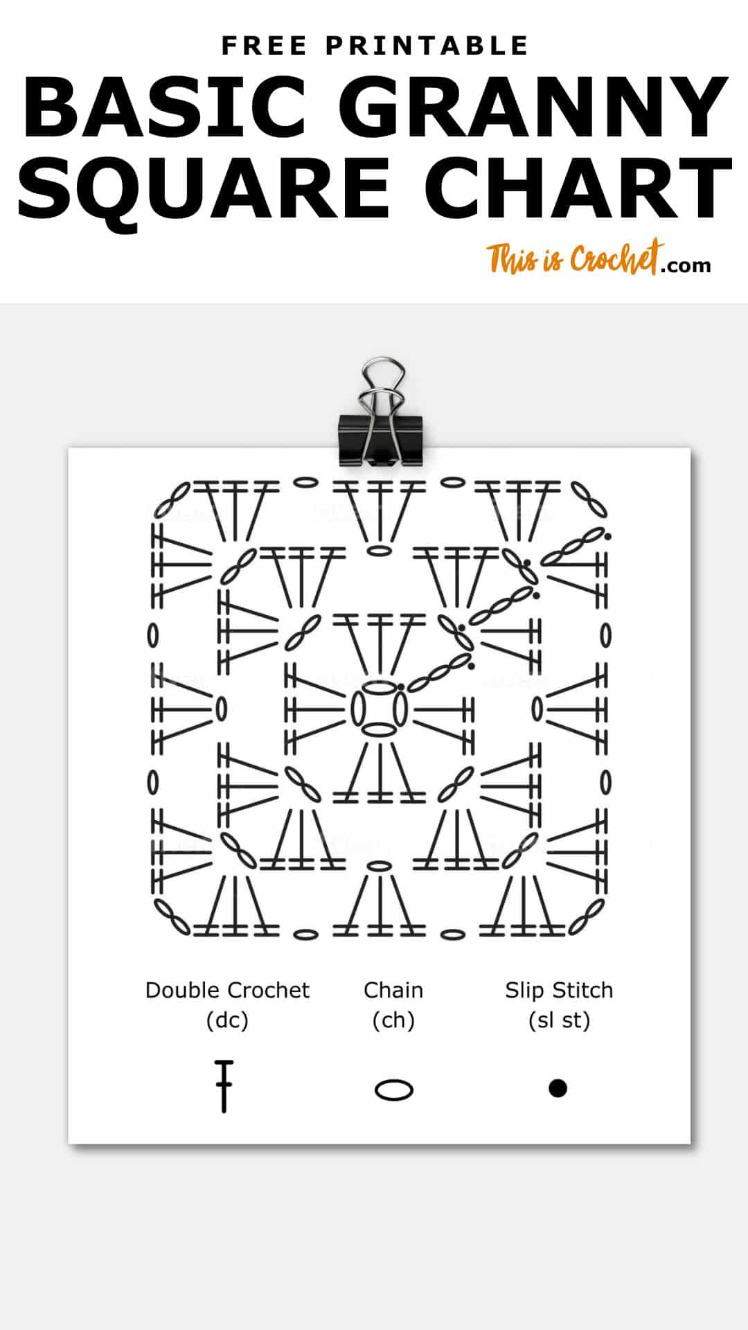 Granny Square Crochet Pattern Diagram (Easy To Read) - This Is Crochet intended for Free Printable Crochet Granny Square Patterns