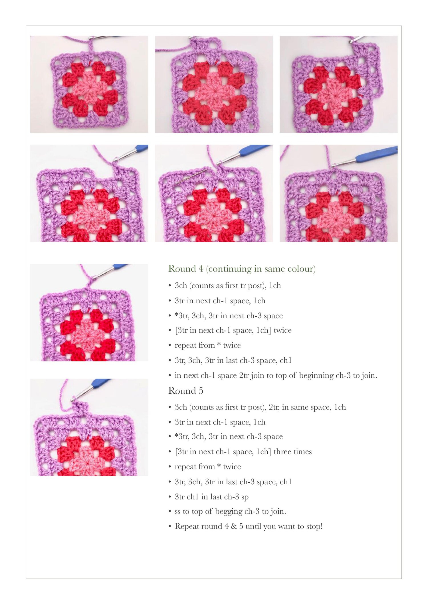 Granny Square Free Crochet Tutorial | Emma Leith in Free Printable Crochet Granny Square Patterns