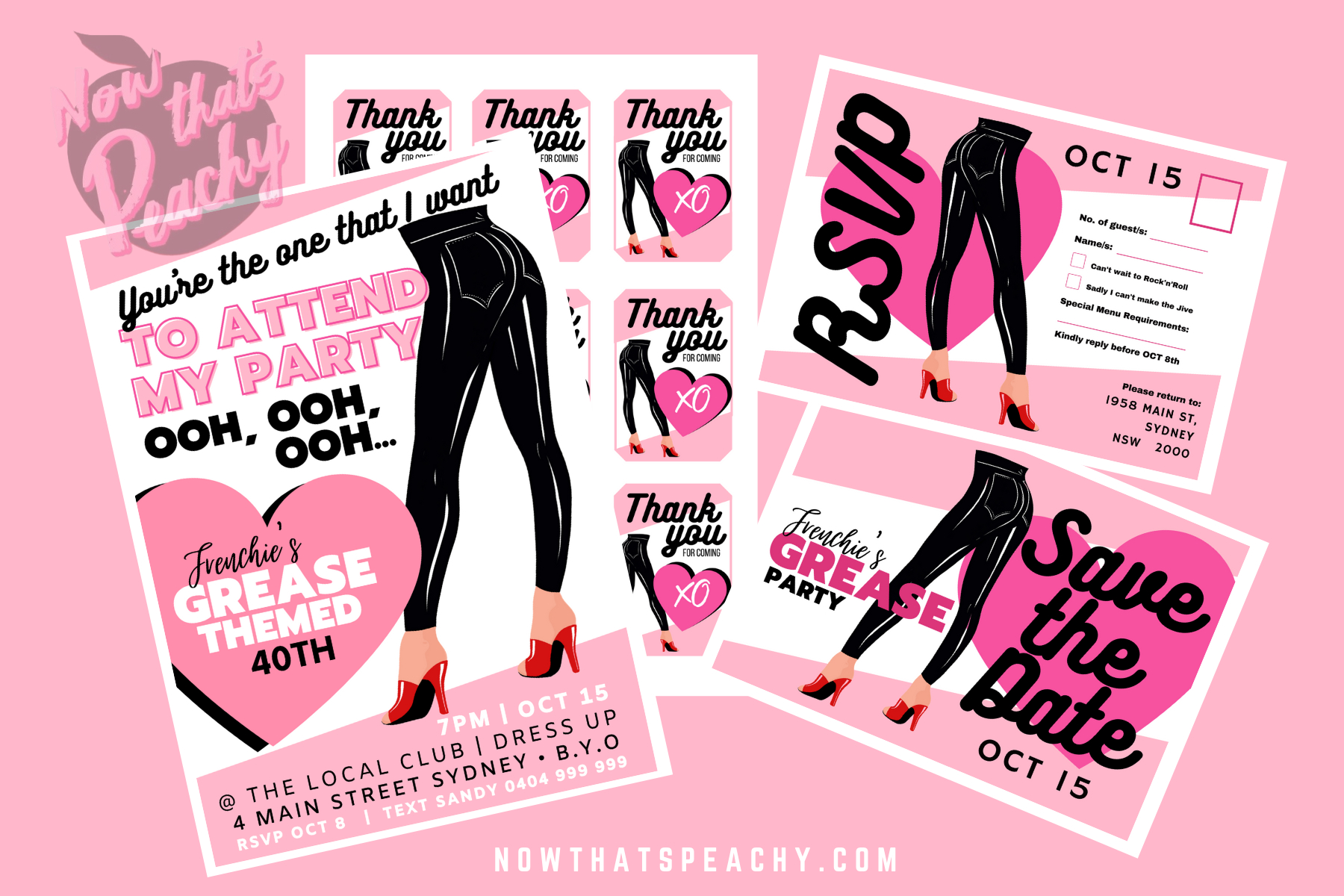 Grease Movie 1950S Theme Party Printables | Editable Pdfs | Now with Free Printable Grease Party Invitations