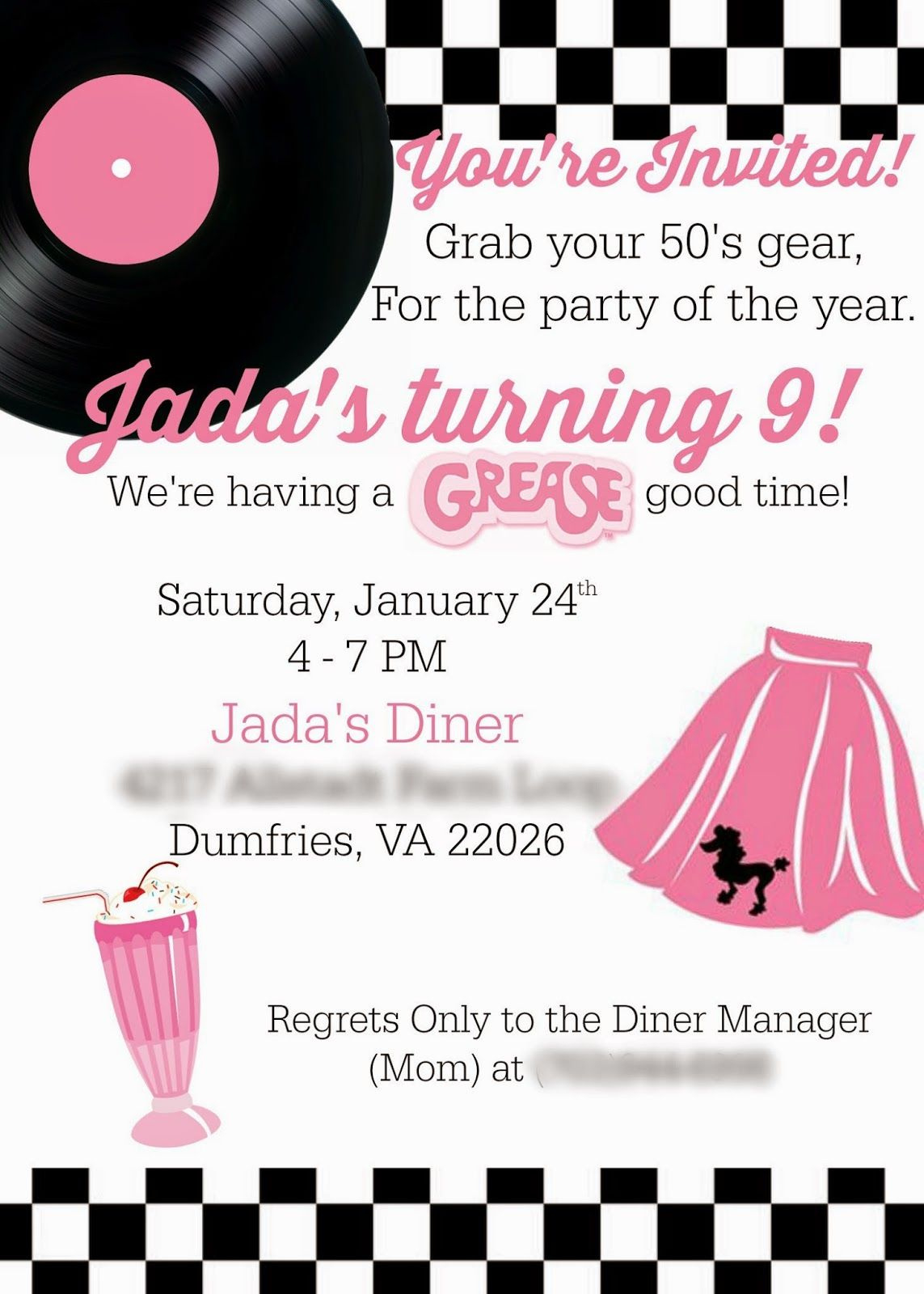 Grease Party Invitations regarding Free Printable Grease Party Invitations