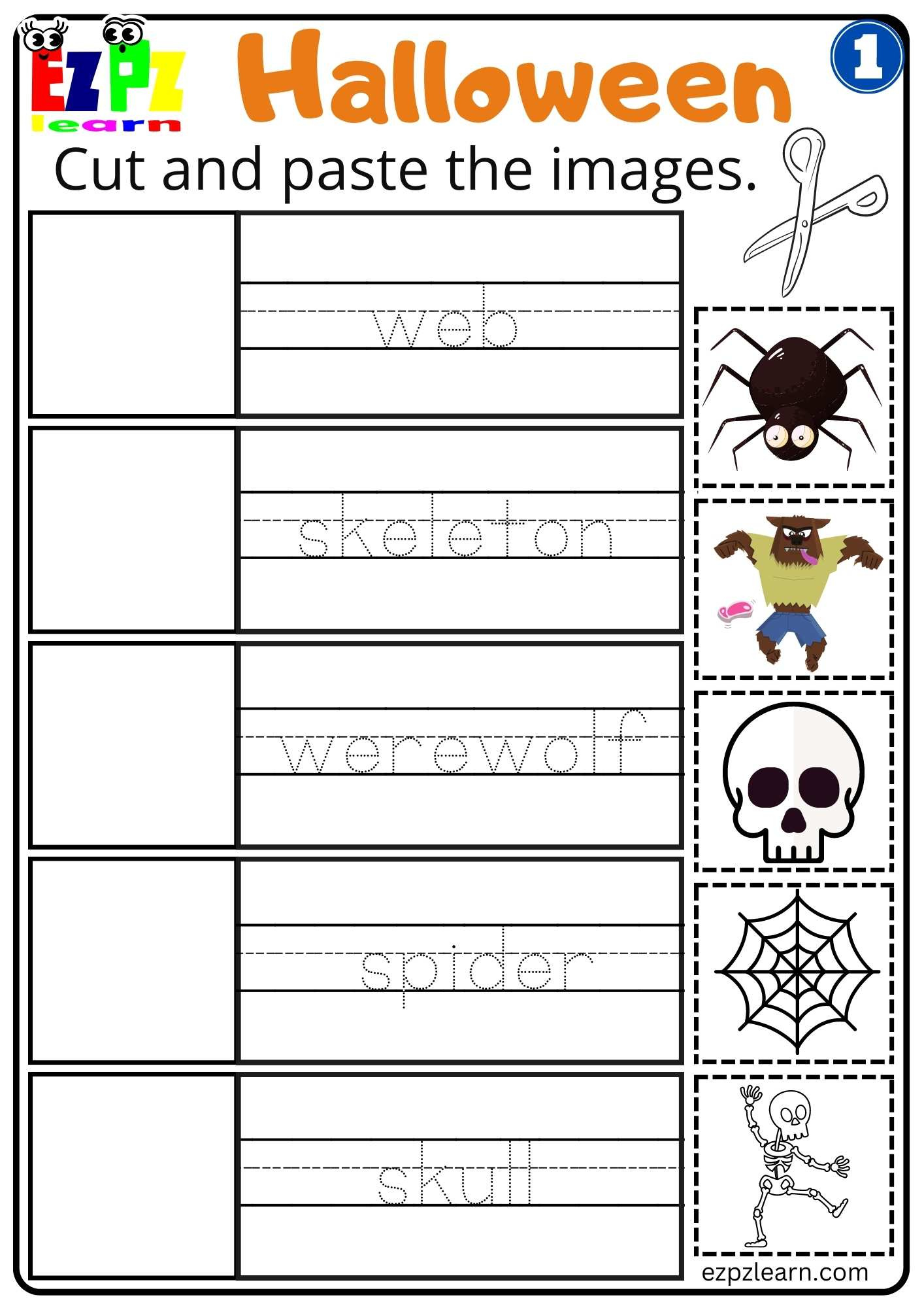 Group 1 Halloween Cut And Paste Worksheet For Kids Free Pdf pertaining to Cut And Paste Halloween Printables