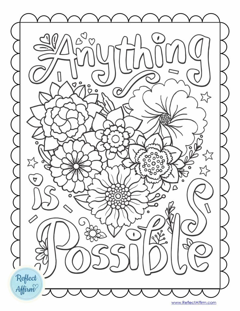 Growth Mindset Coloring Pages - Reflect Affirm for Free Printable Affirmation Coloring Pages