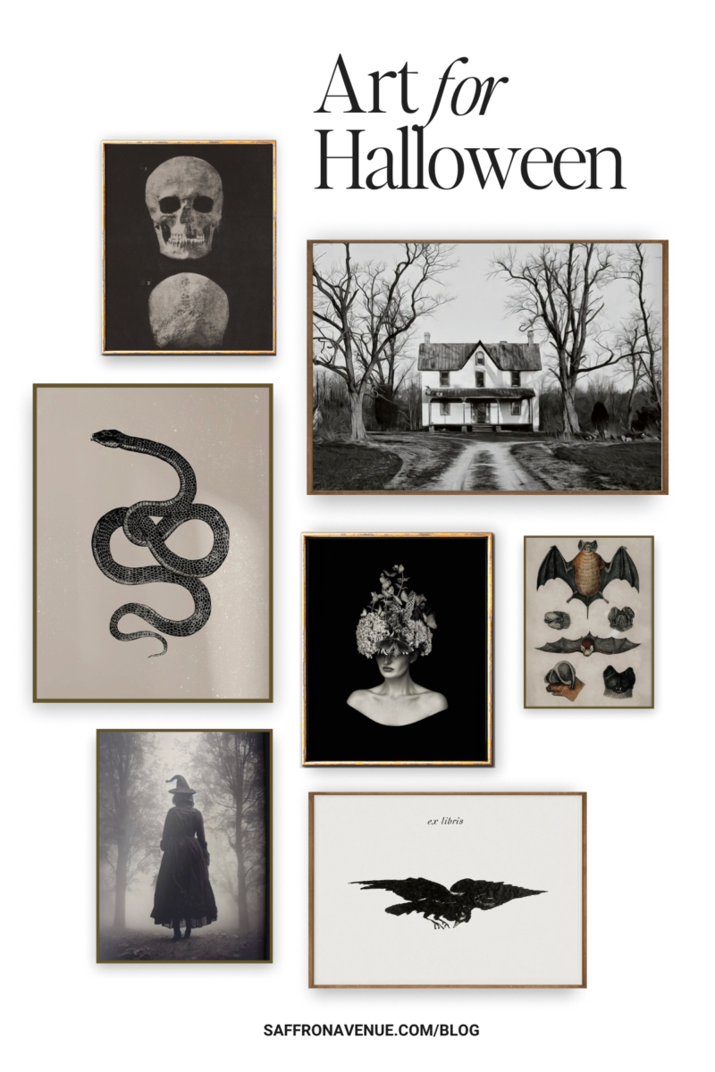 Halloween Art Prints And A Free Halloween Printable - Saffron Avenue intended for Free Halloween Printables Wall Art