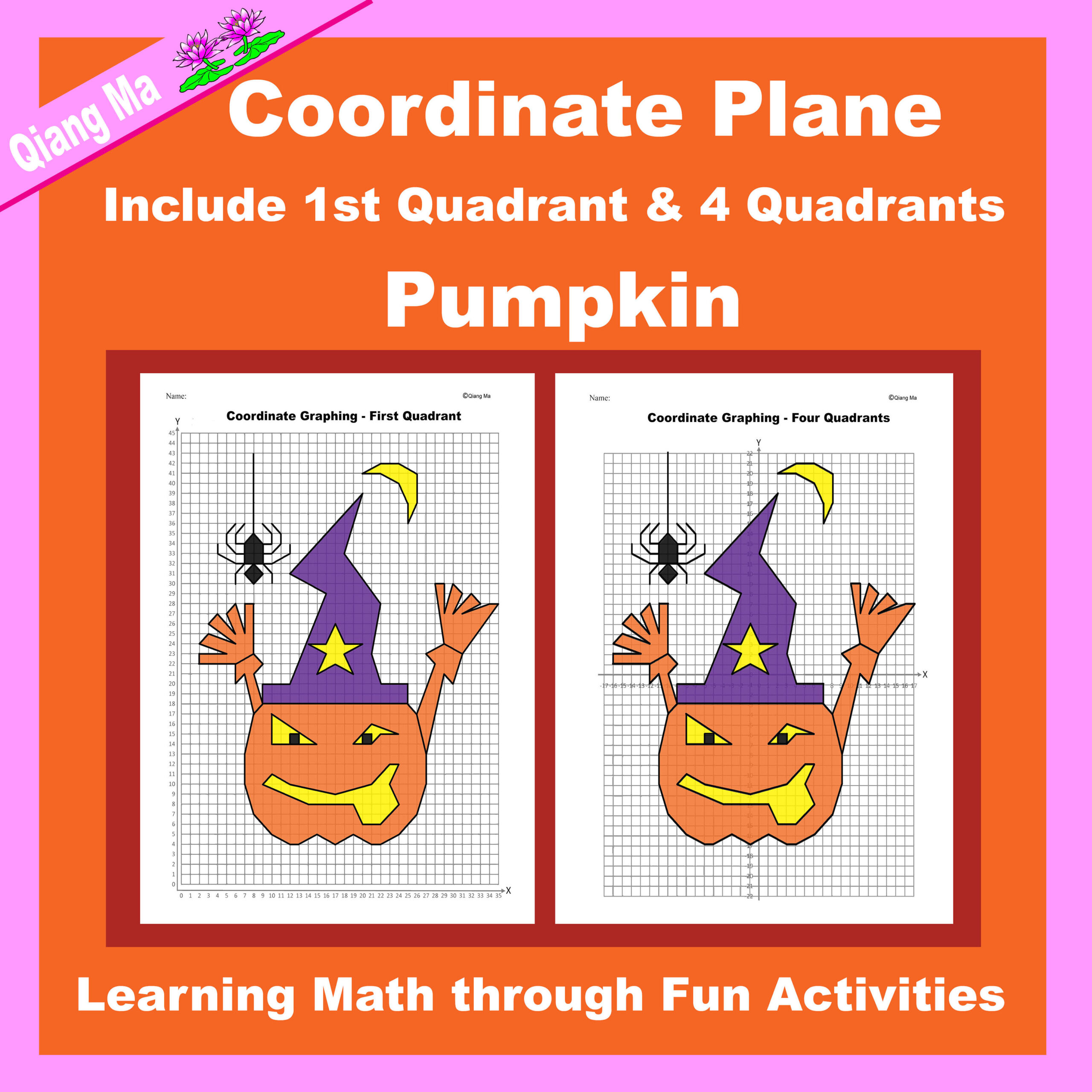 Halloween Coordinate Plane Graphing Picture- Pumpkin - Classful pertaining to Free Printable Coordinate Graphing Pictures Worksheets Halloween