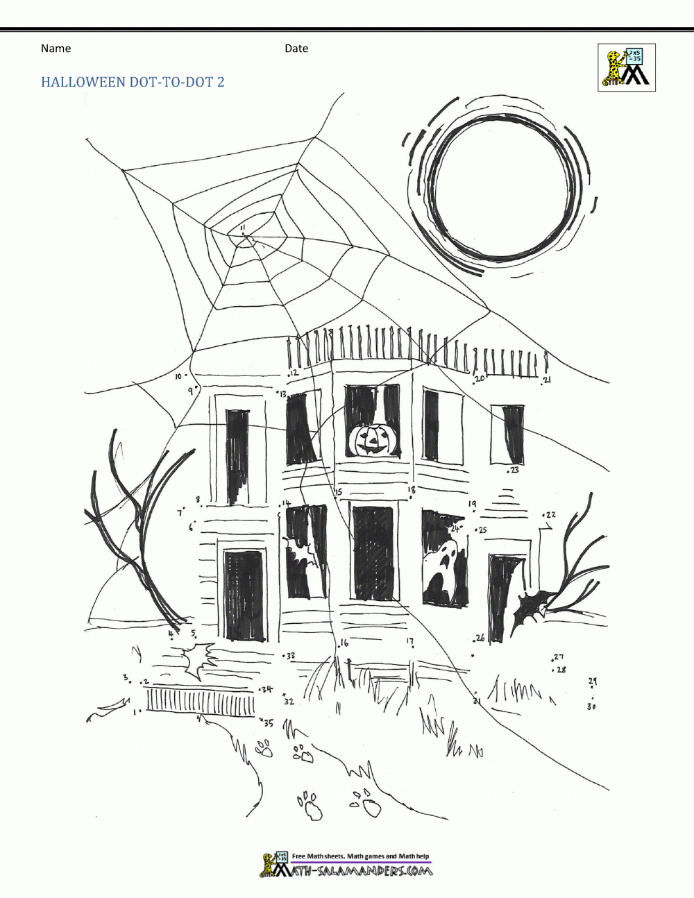 Halloween Dot To Dot intended for Printable Medium Halloween Dot to Dot