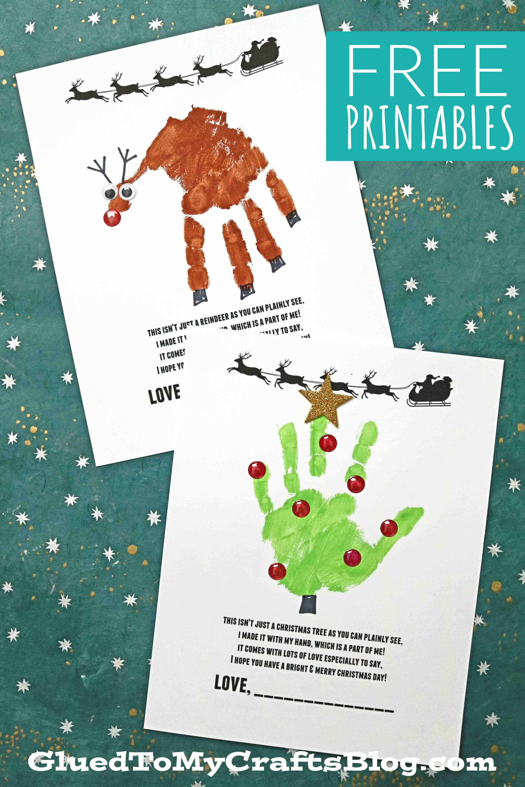 Handprint Holiday Poems For Christmas within Free Christmas Handprint Printable