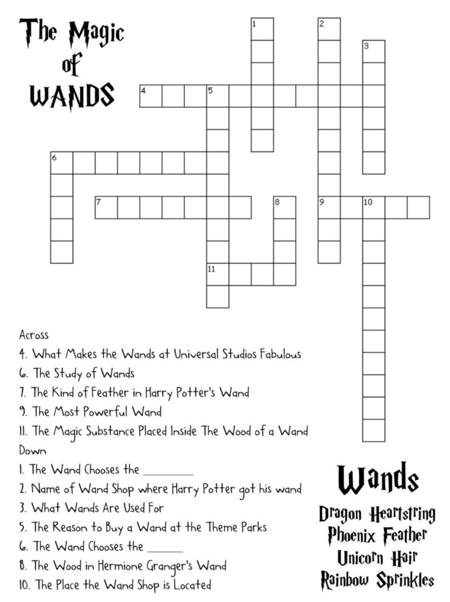 Harry Potter Licorice Wands in Harry Potter Crossword Puzzles Printable