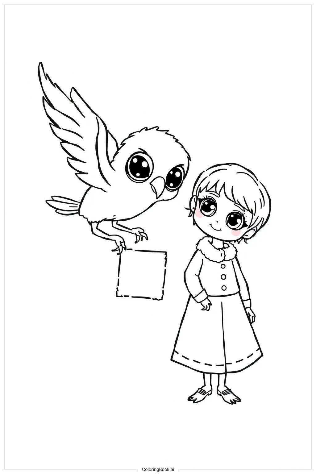 Harry Potter Owl And Amity Coloring Page (Free Pdf&amp;amp;Png Printable) regarding Harry Potter OWL Printable