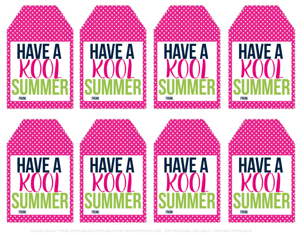 Have A Kool Summer – Free Printable Tags - Mother Thyme inside Have A Krazy Kool Summer Free Printable