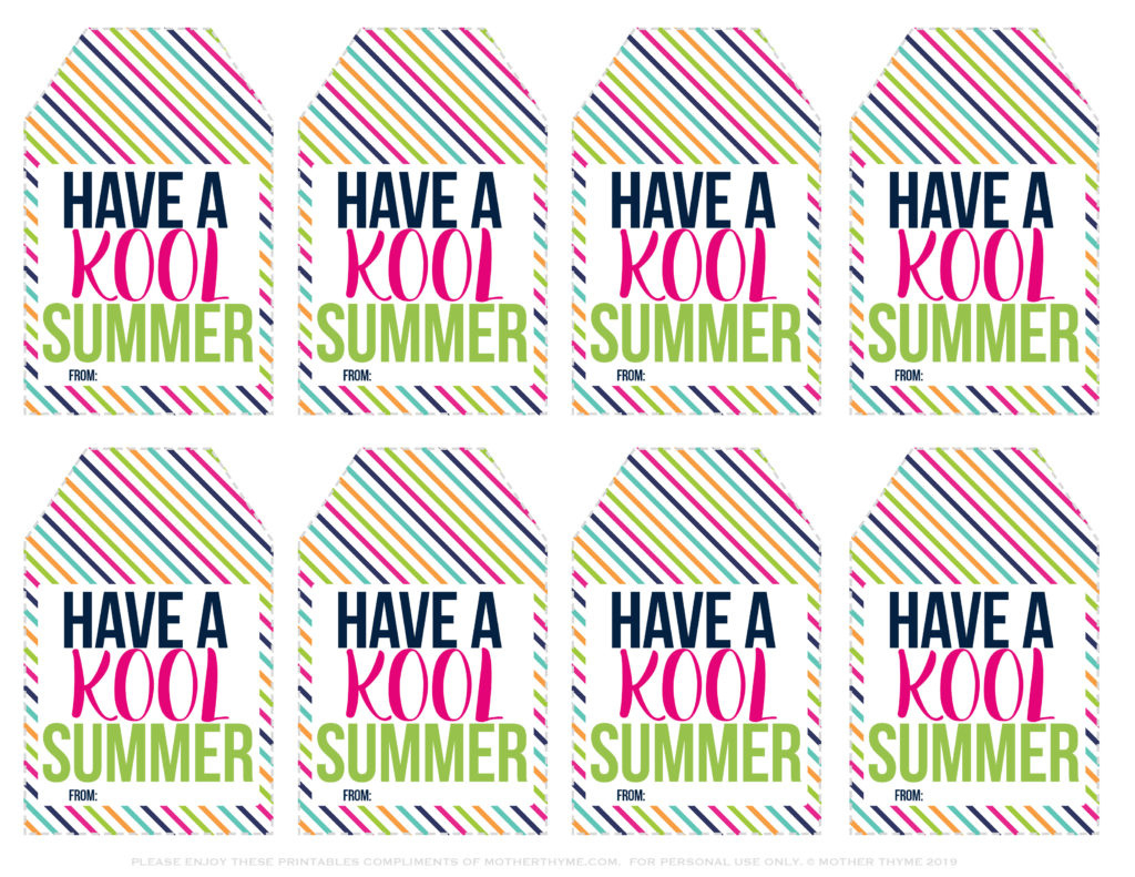 Have A Kool Summer – Free Printable Tags - Mother Thyme regarding Have A Krazy Kool Summer Free Printable