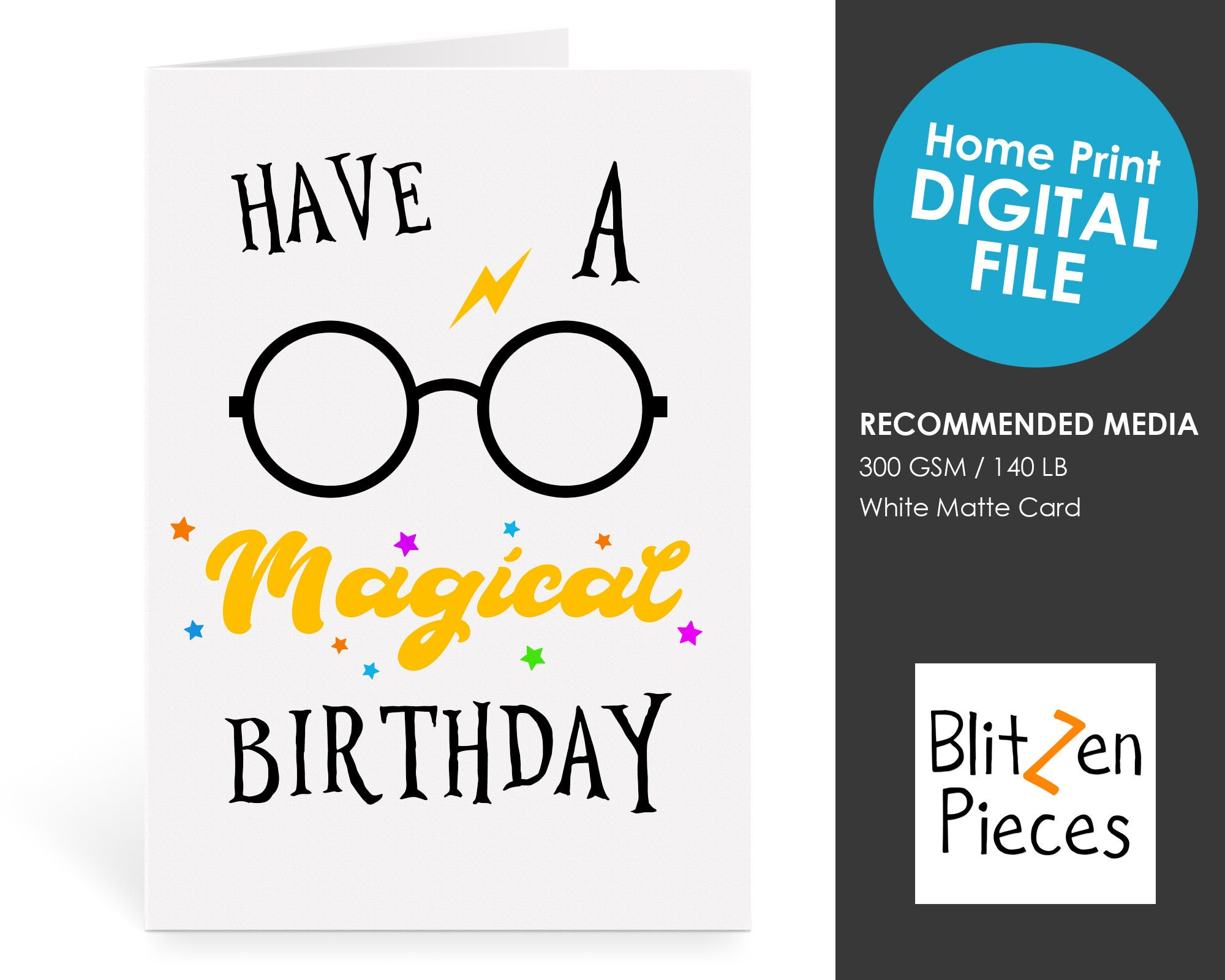 Have A Magical Birthday - Greeting Card Printable - Wizard - Harry for Harry Potter Birthday Card Printable Free