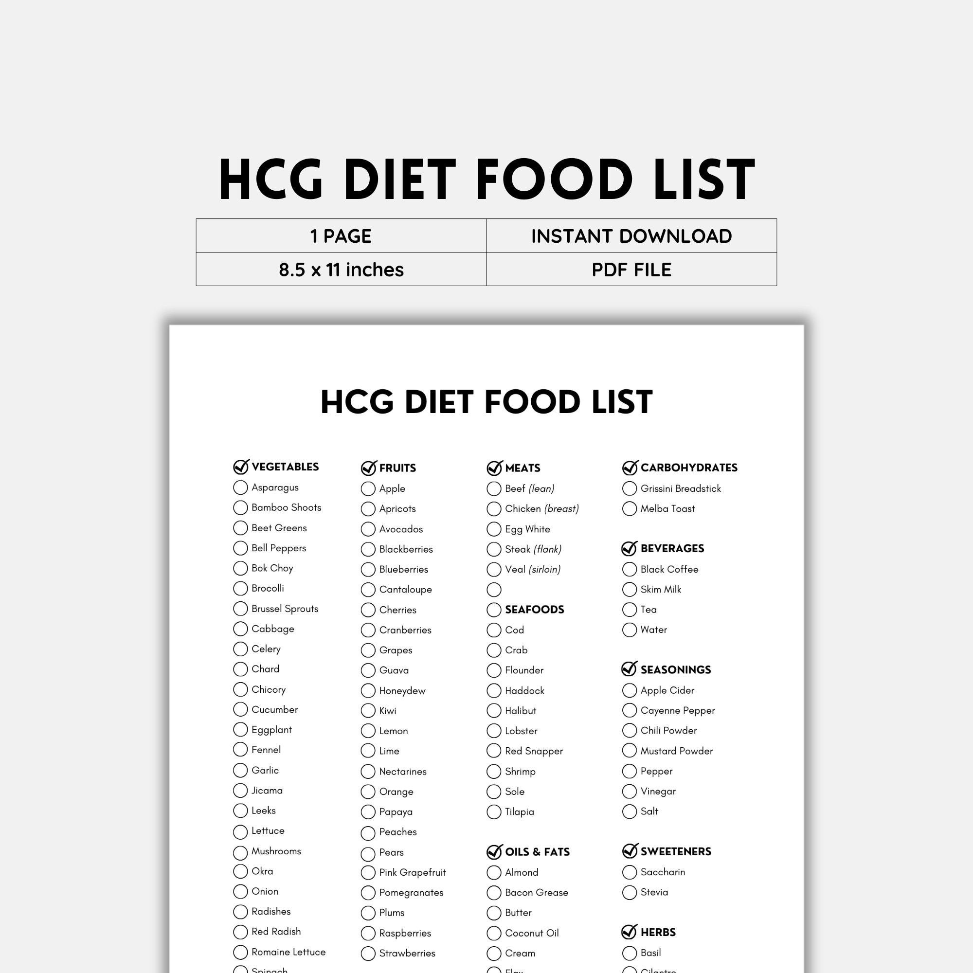 Hcg Diet, Food List, Grocery List, Food Guide, List Printable with regard to Hcg Diet Plan Menu Printable For Free