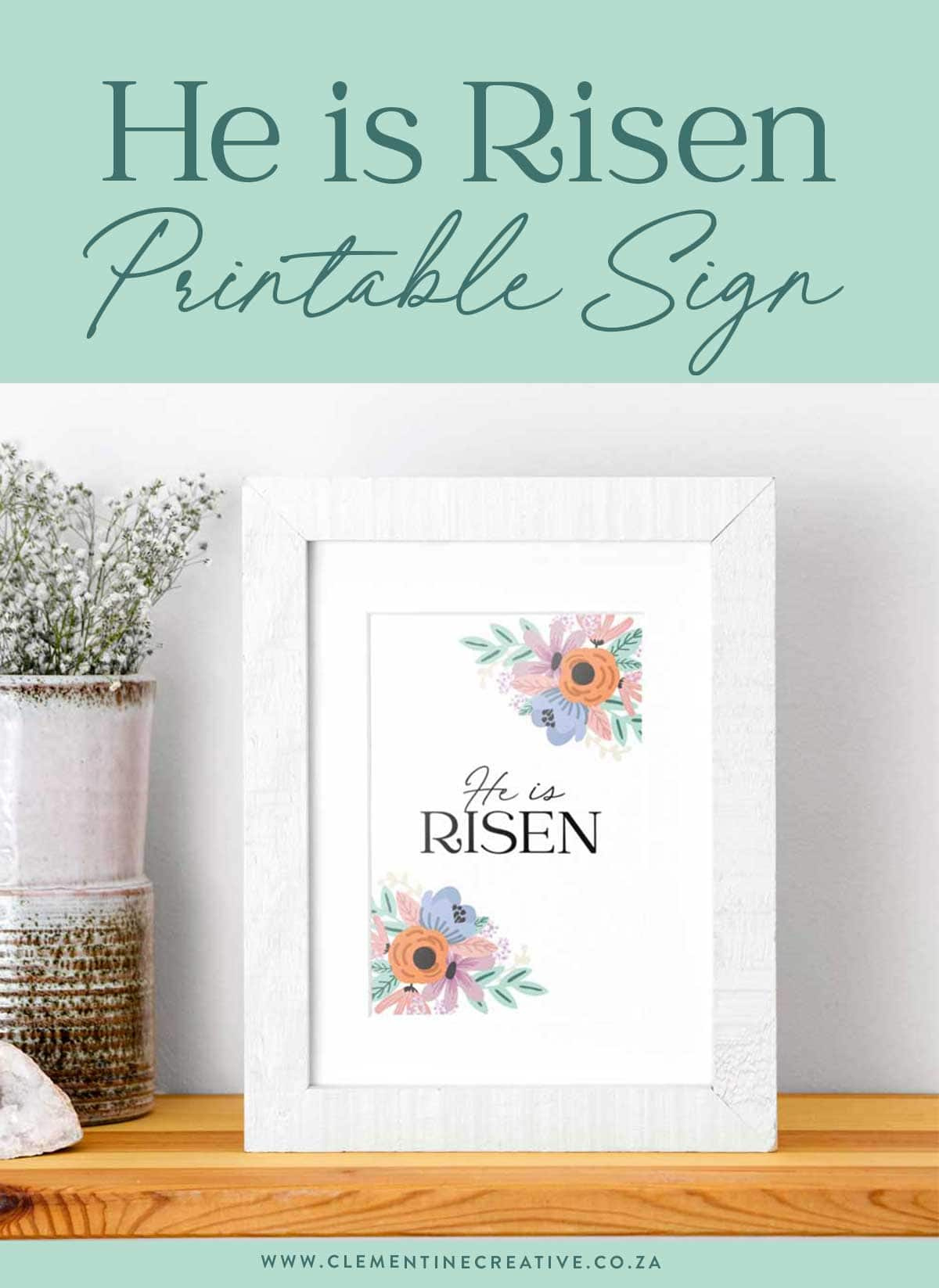 He Is Risen Free Printable Easter Sign - Clementine Creative with regard to He Is Risen Free Printable