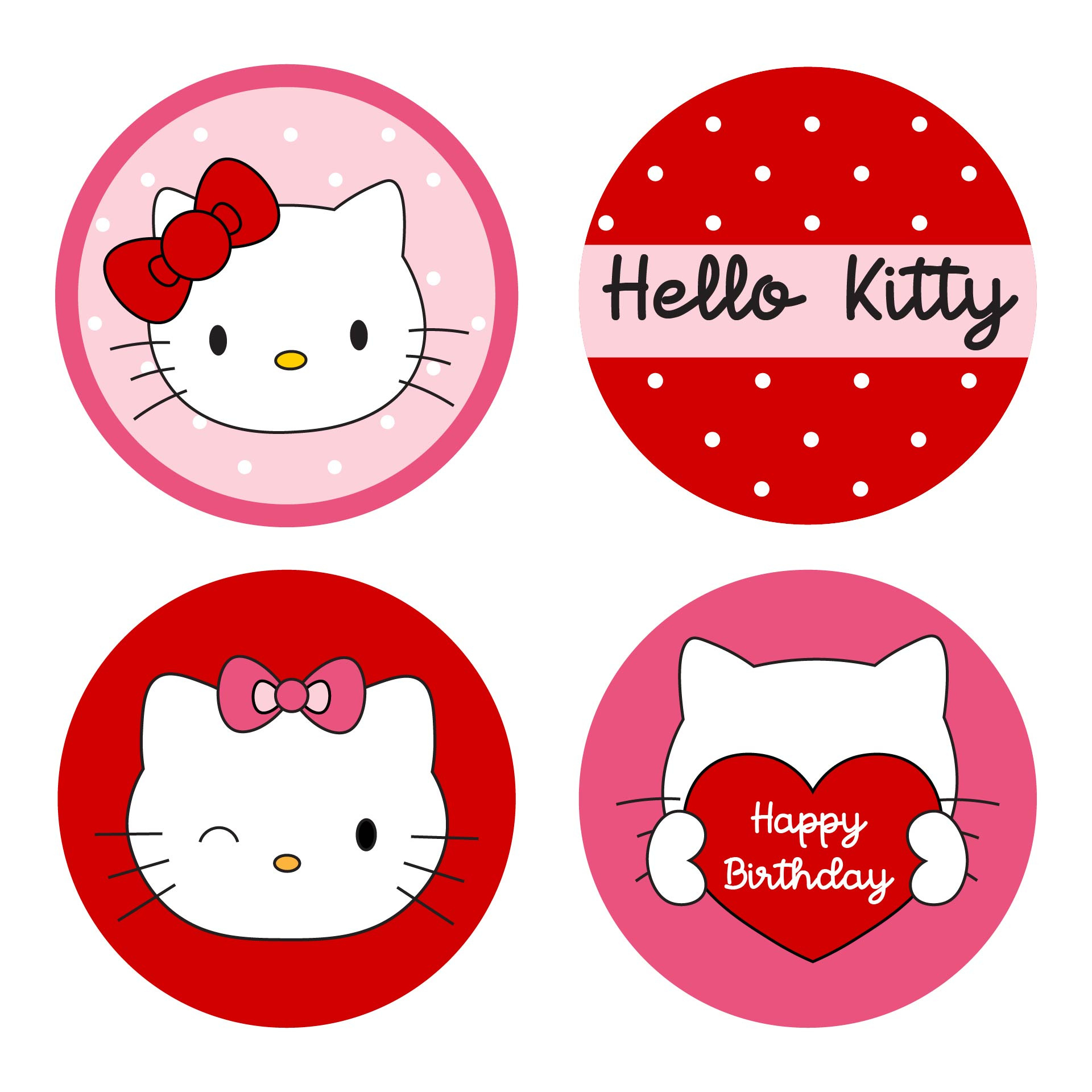 Hello Kitty Cupcake Toppers Printables inside Printable Hello Kitty Cupcake Toppers