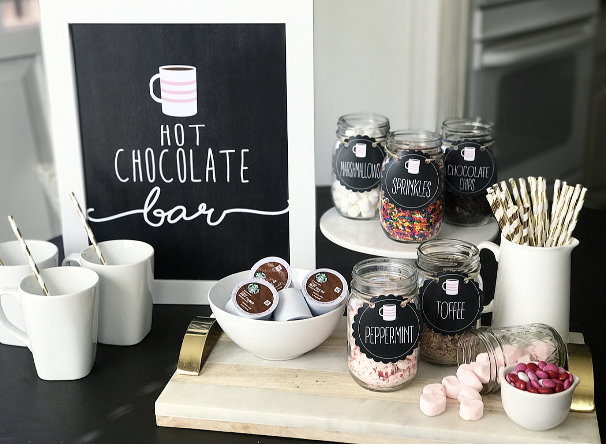 Hot Chocolate Bar With Instant Download Printables - Crisp Collective intended for Free Printable Hot Chocolate Bar