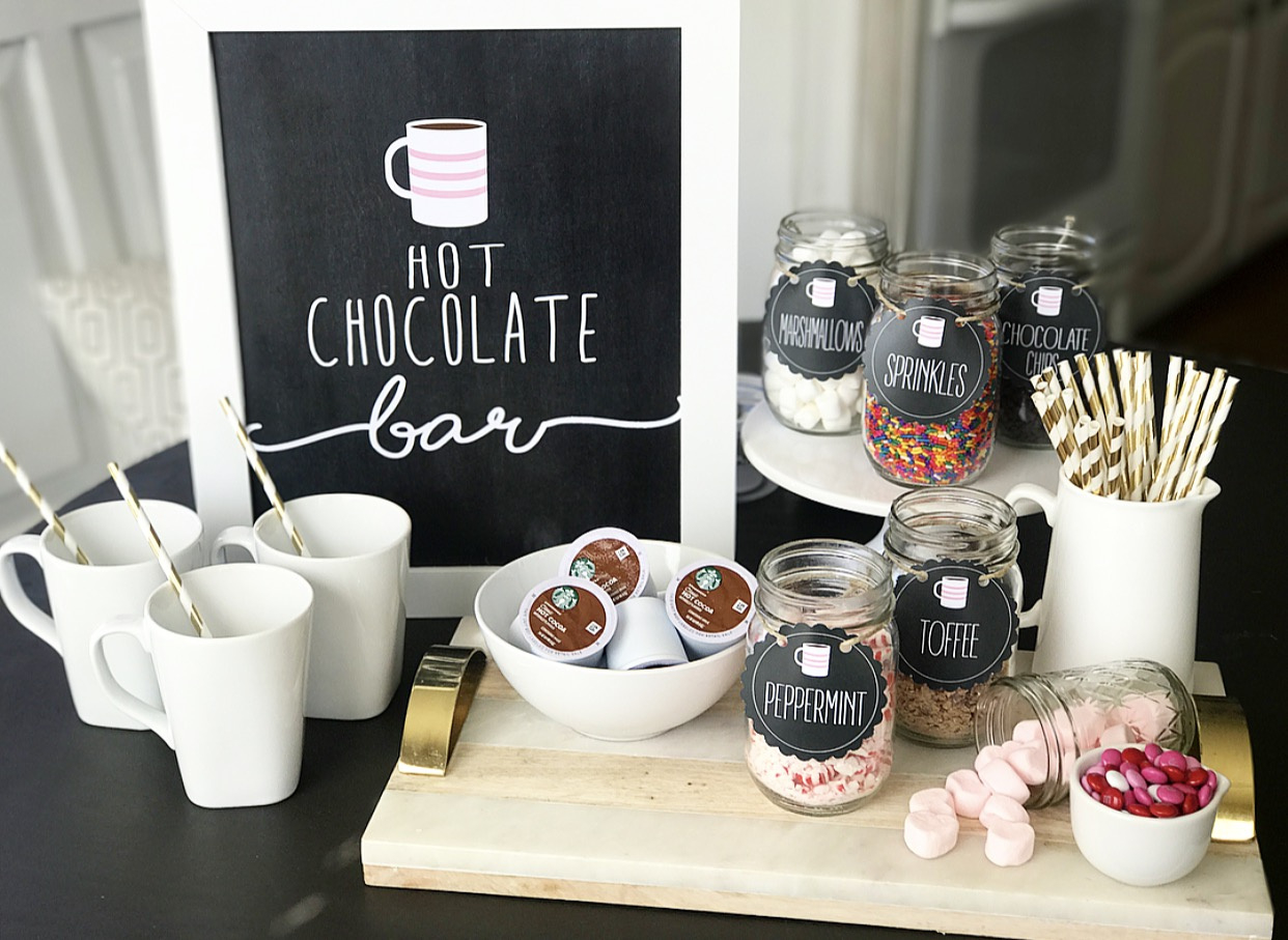 Hot Chocolate Bar With Instant Download Printables - Crisp Collective throughout Free Hot Cocoa Bar Printables