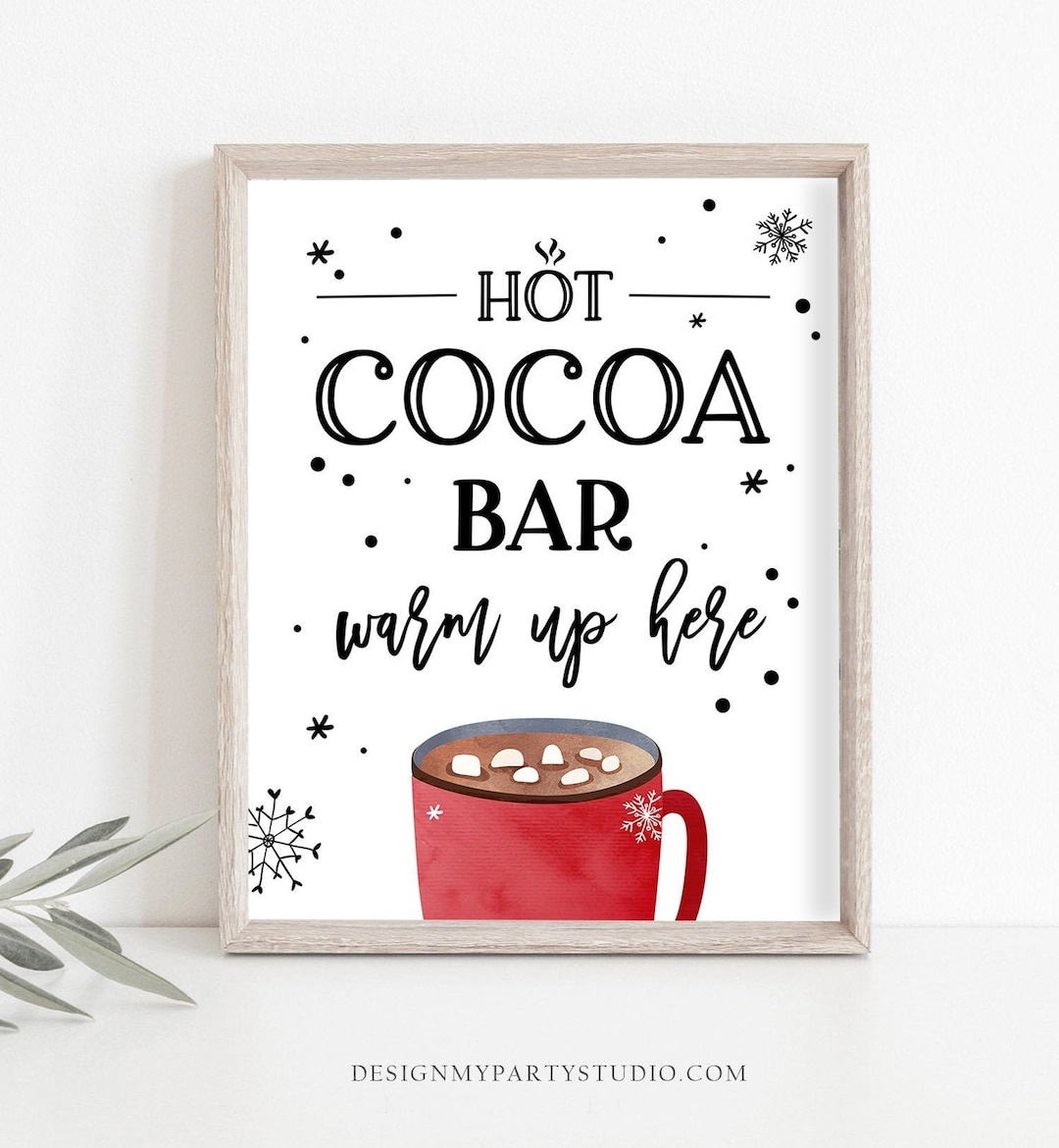 Hot Cocoa Bar Sign Printable Hot Chocolate Bar Table Sign Cookies in Hot Chocolate Sign Printable