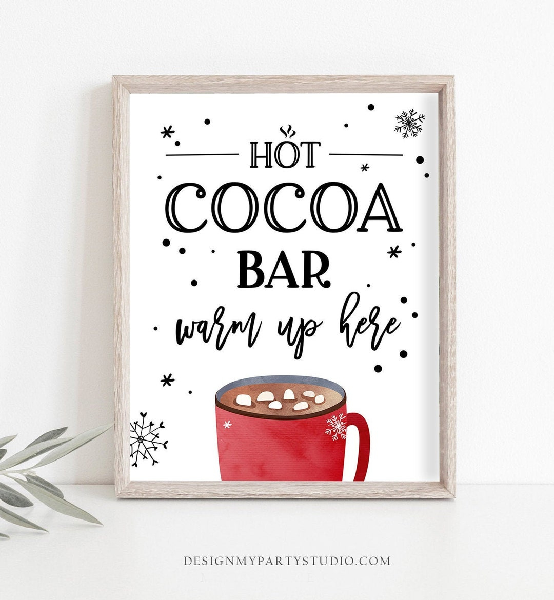 Hot Cocoa Bar Sign Printable Hot Chocolate Bar Table Sign Cookies within Hot Cocoa Bar Sign Printable