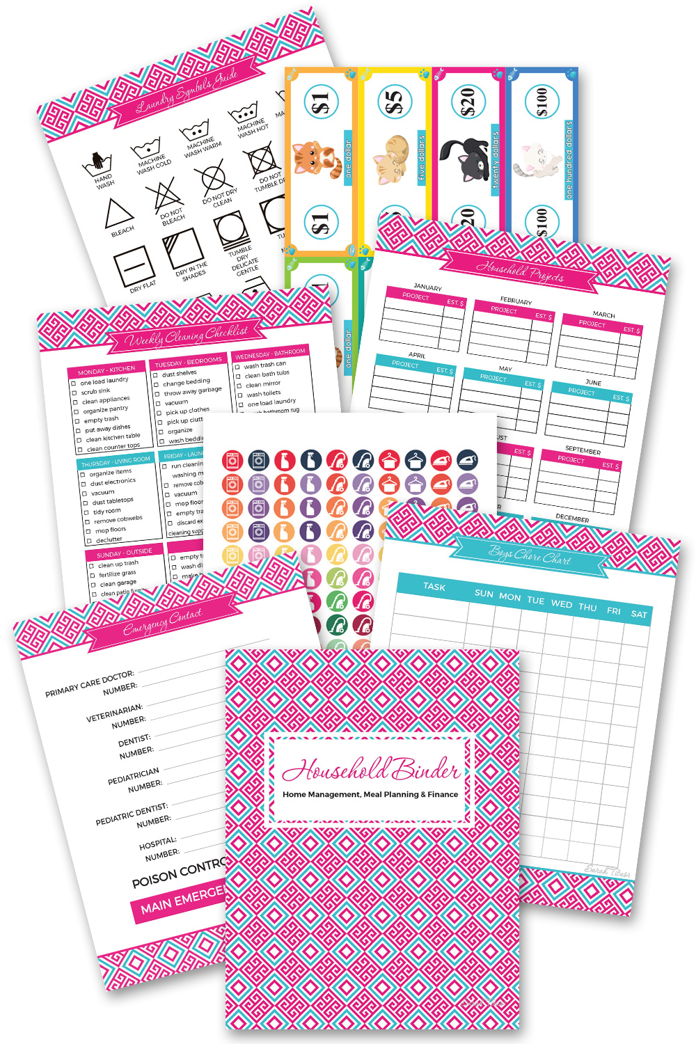 Household Binder Printables {110+ Pages} - Sarah Titus for Mom Binder Printables Free