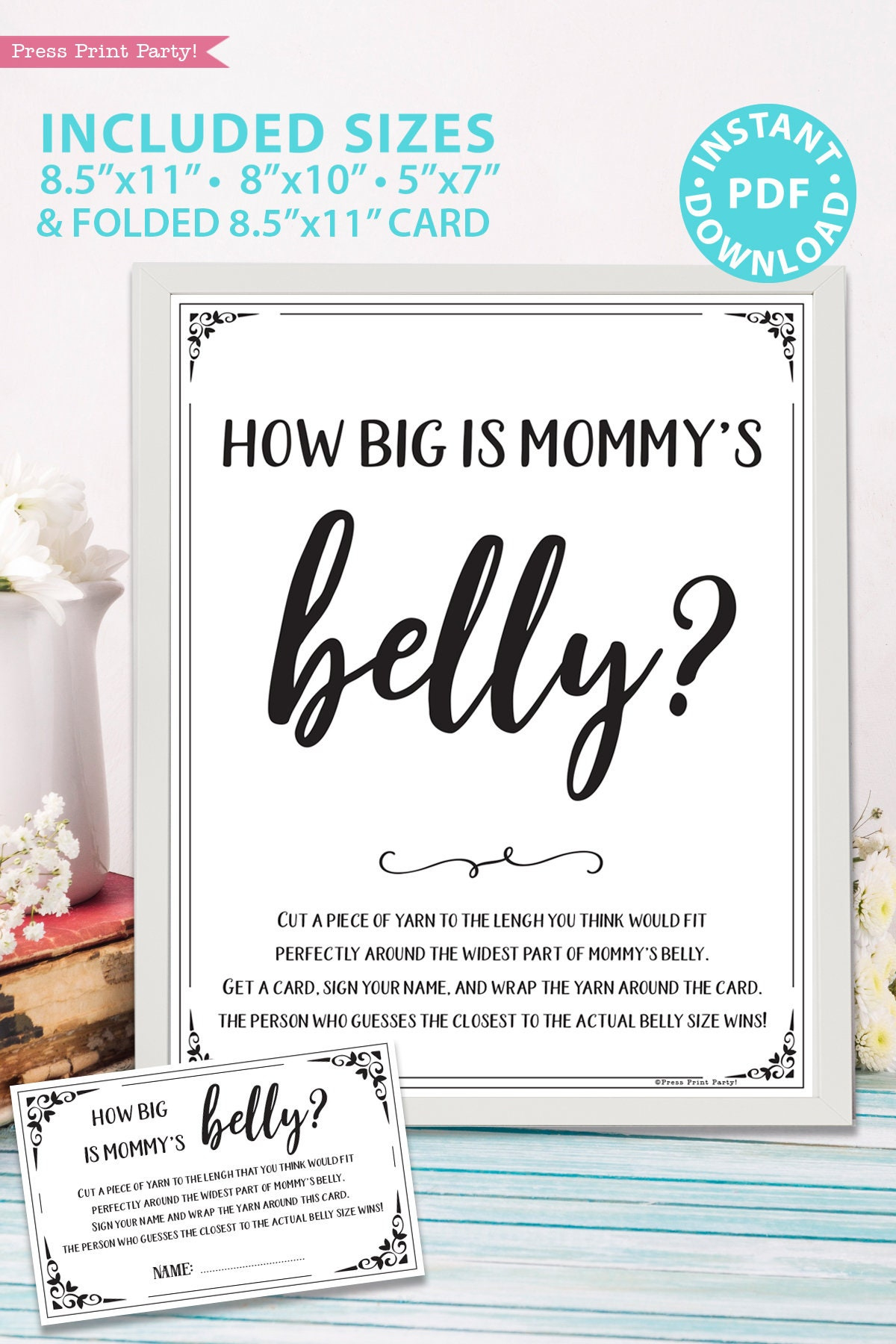 How Big Is Mommy&amp;#039;S Belly Sign Printable, Baby Shower Game Template within Measure Mommy&amp;#039;S Belly Free Printable