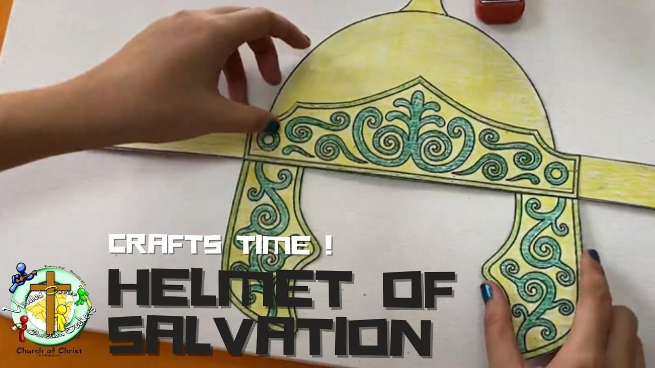 How Make &amp;quot;Helmet Of Salvation Crafts&amp;quot; From Armor Of God | Crafts Time regarding Printable Helmet of Salvation Craft