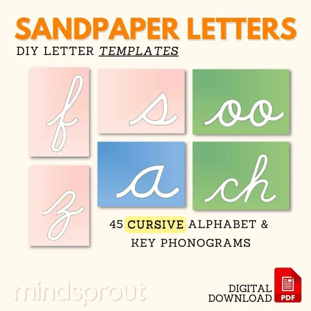 How To Diy Sandpaper Letters With Free Print And Cursive Templates within Free Montessori Sandpaper Letters Printable