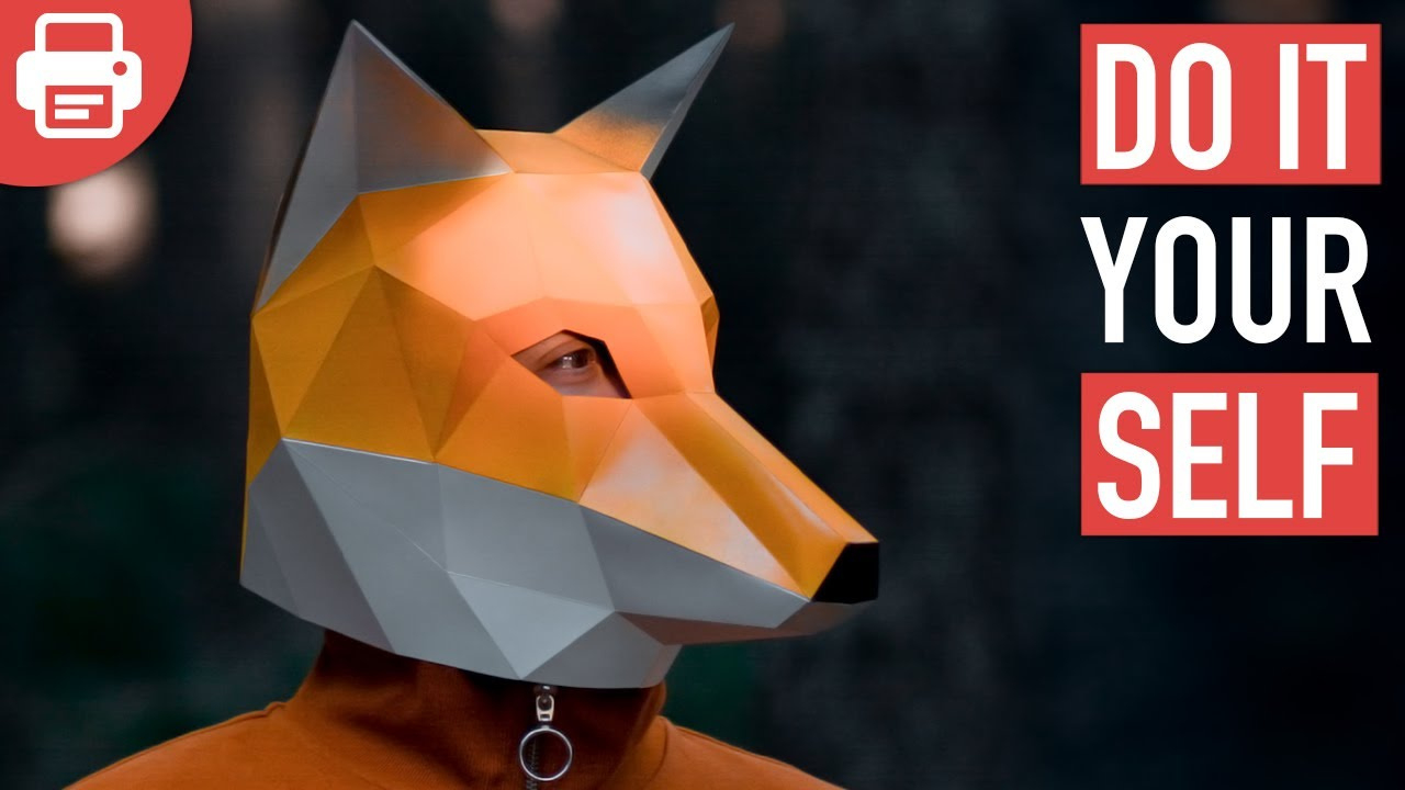 How To Make A Fox Mask With Paper Or Cardboard | Diy Printable Template for Free Printable 3D Fox Mask Template