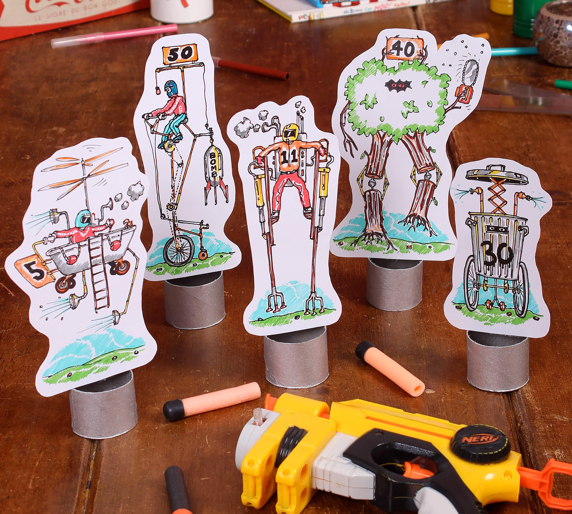 How To Make Five Wacky Nerf Gun Targets With Stands throughout Free Printable Nerf Gun Targets