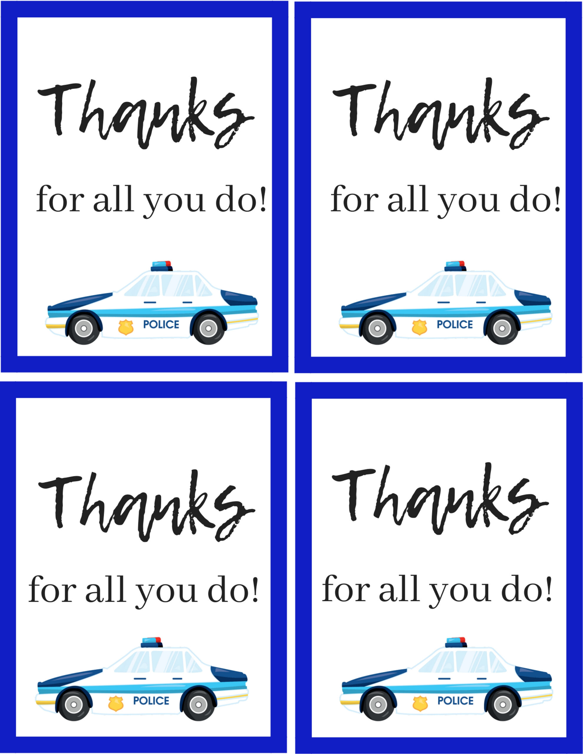 How To Thank A Police Officer (With A Free Police Printable) regarding Free Printable Thank You Cards For Police Officers